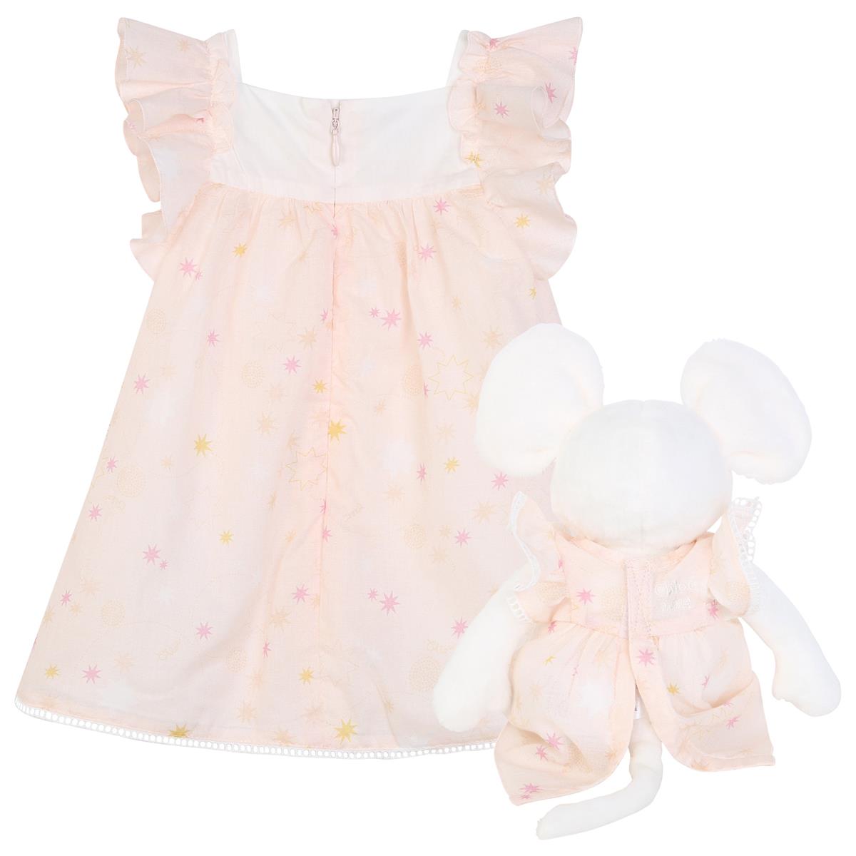 Baby Girls Pink Cotton Dress Set