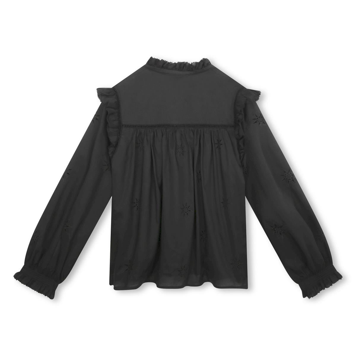 Girls Black Cotton Shirt
