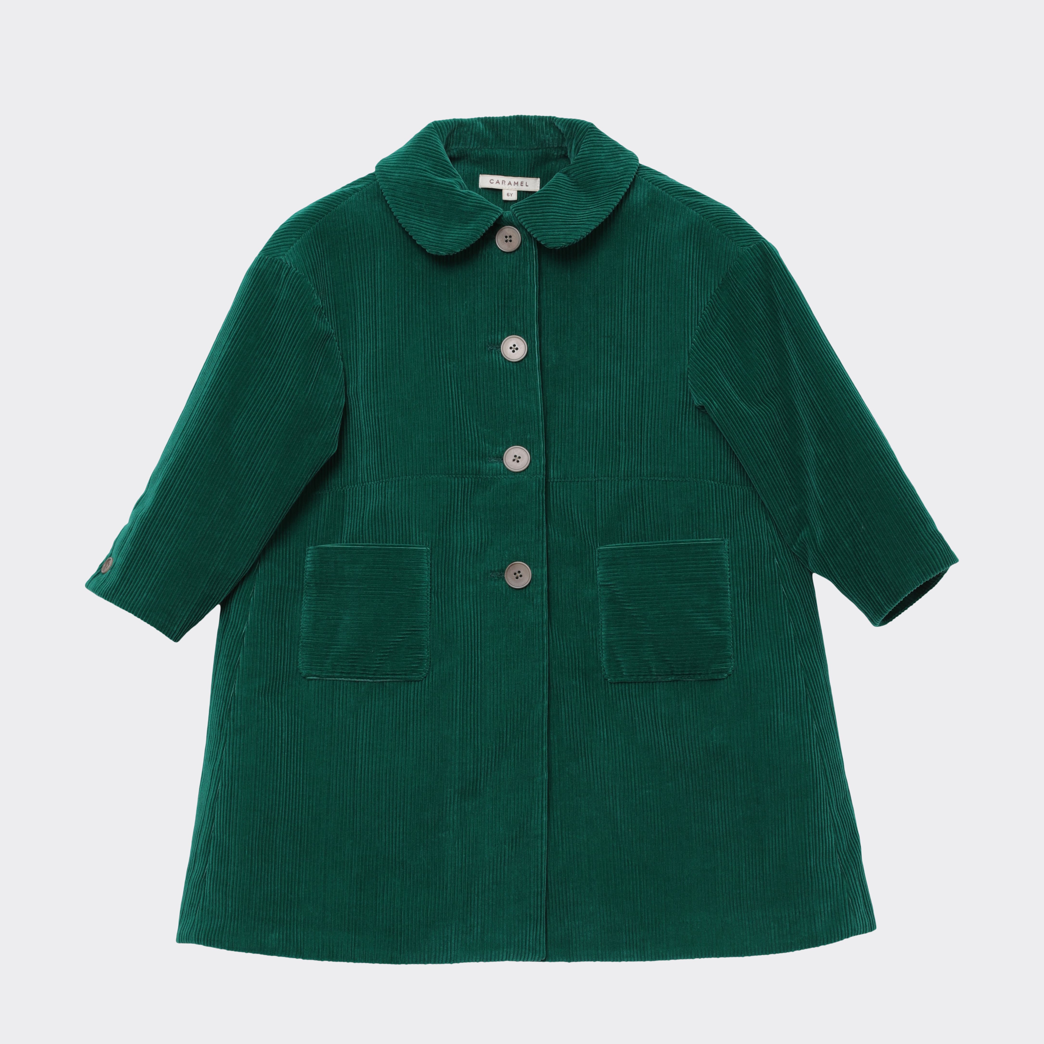 Girls Green Velvet Coat