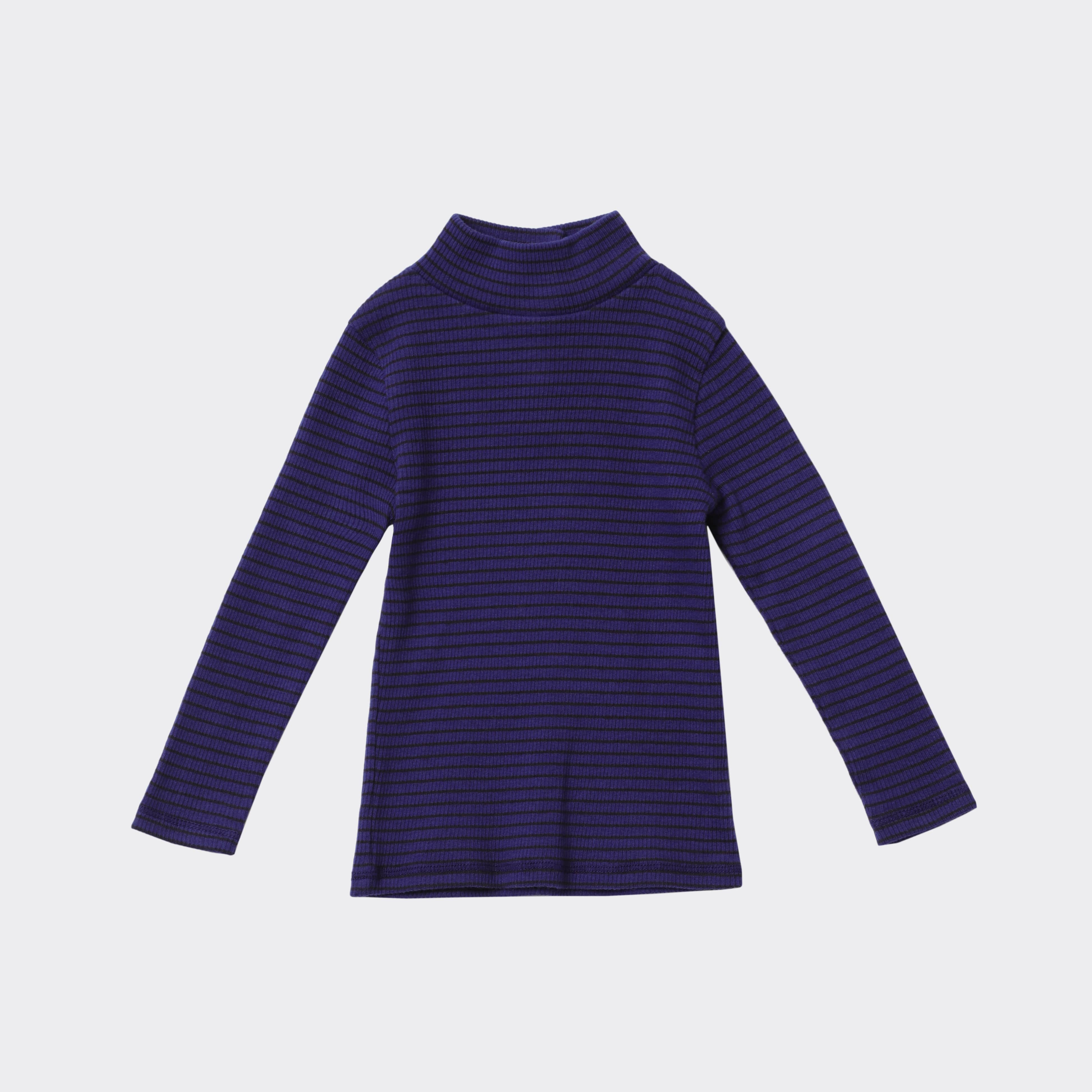 Baby Girls Dark Purple Stripes Cotton T-Shirt