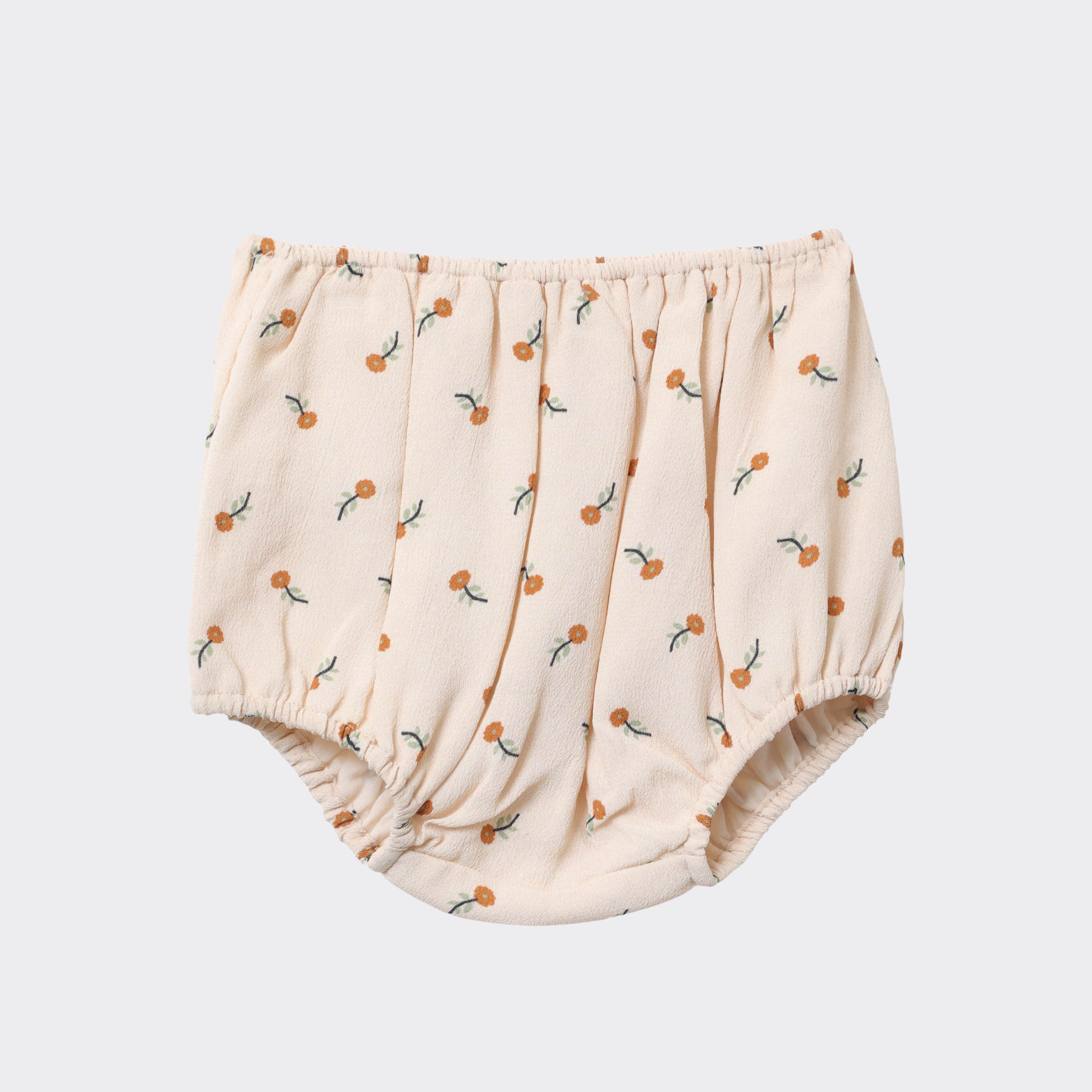 Baby Girls White Printed Bloomers