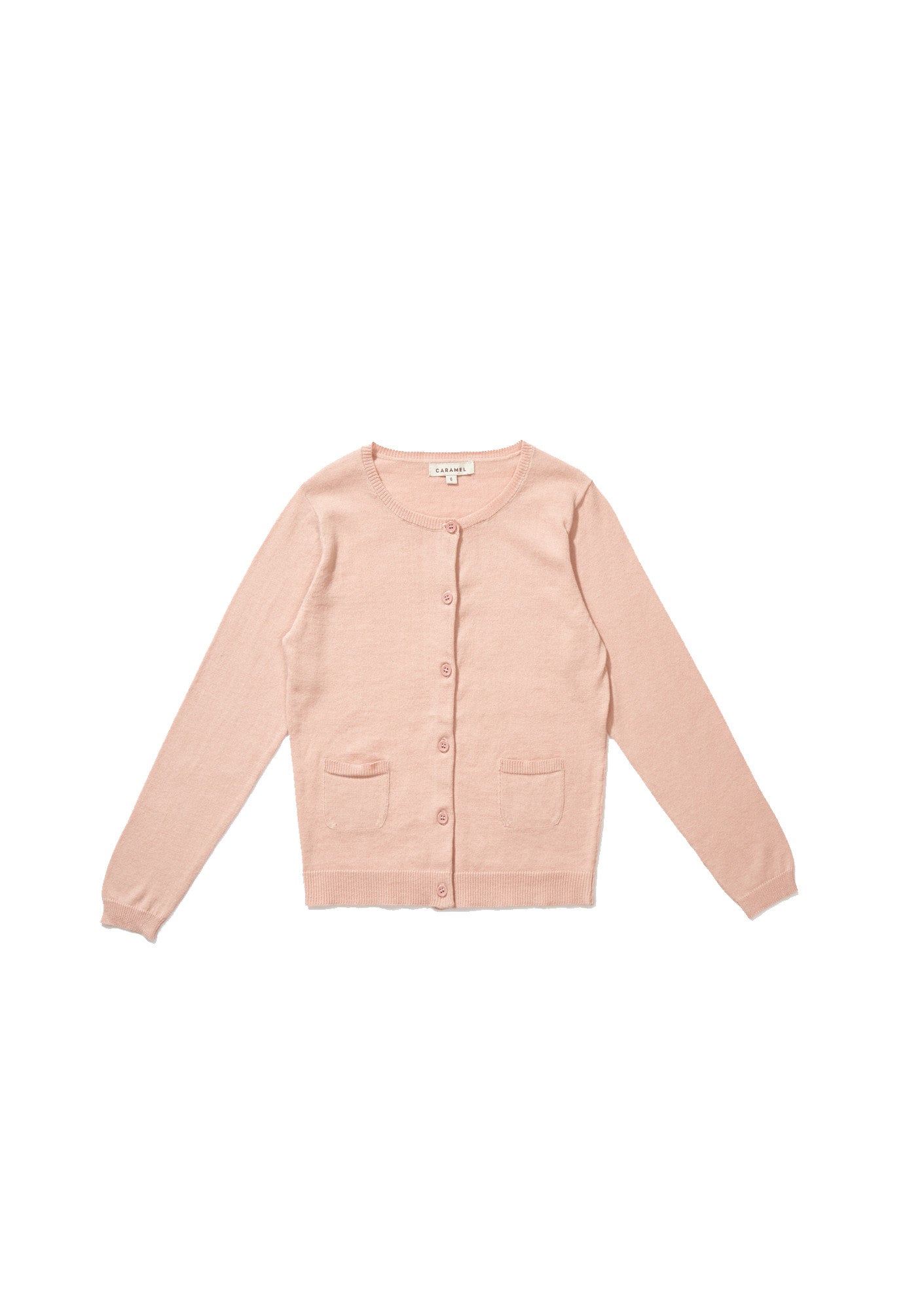 Girls Light Peach Knitted Cardigan