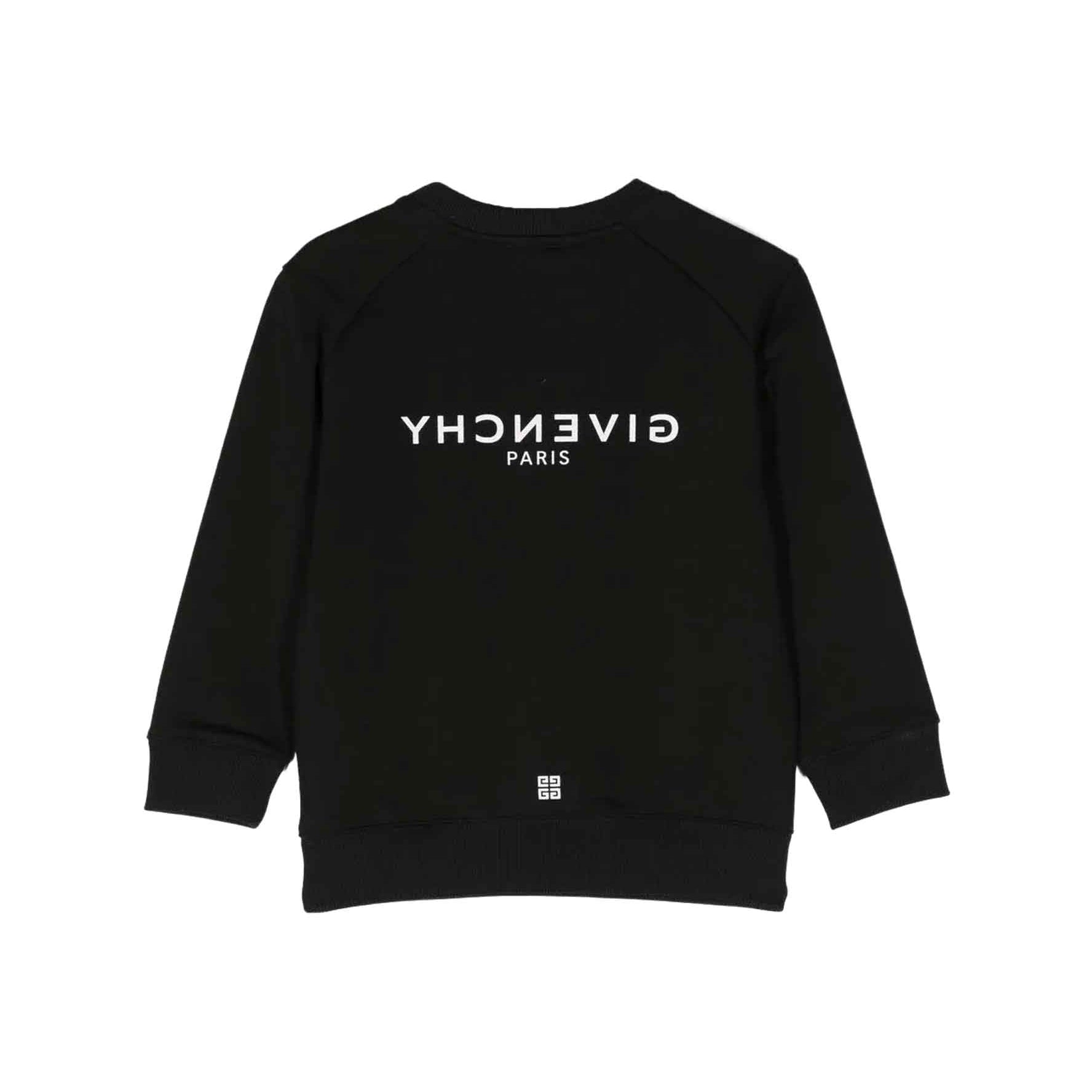 Boys & Girls Black Logo Cotton Sweatshirt