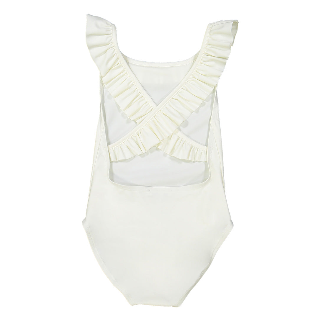 Girls White UV Protective Swimsuit(UPF50+)