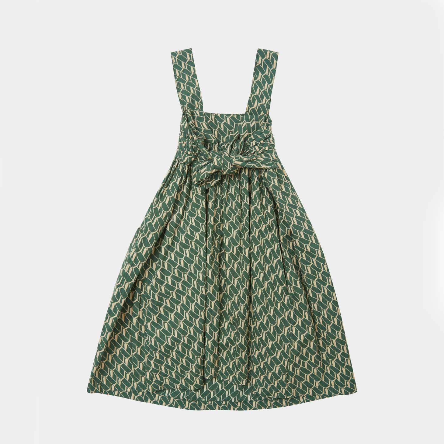 Girls Green Cotton Dress