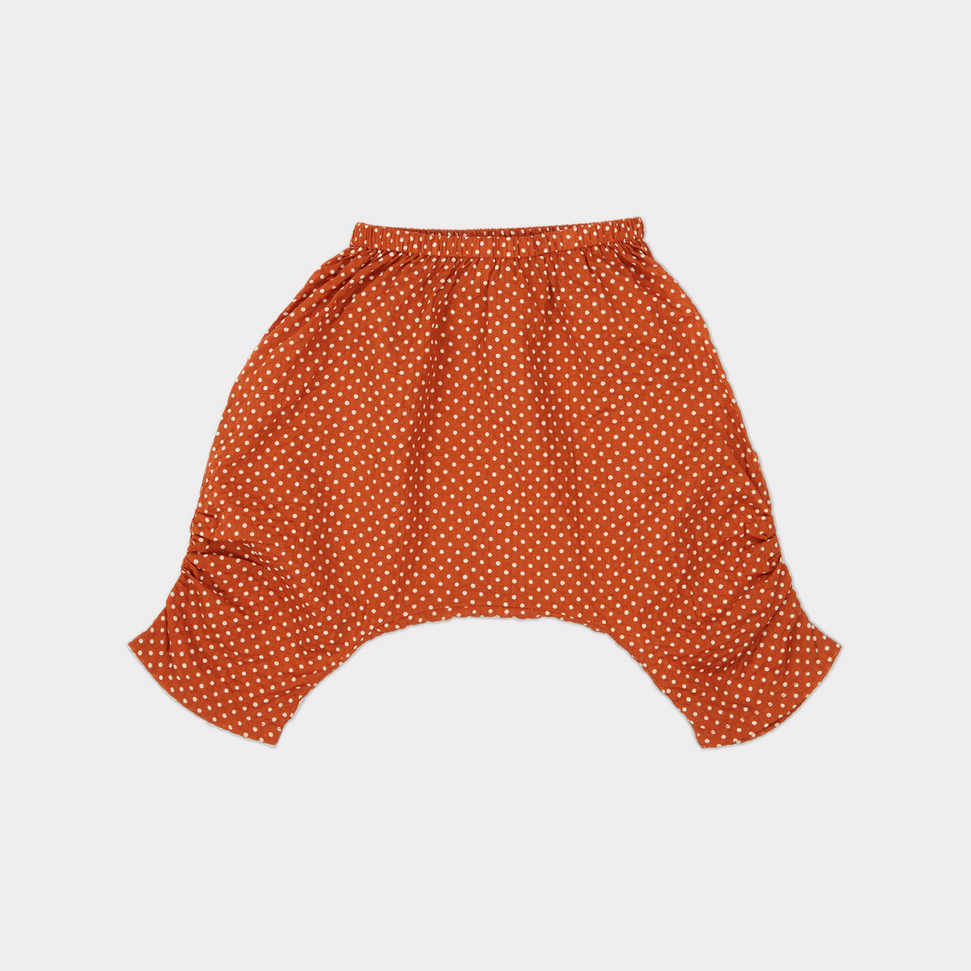 Baby Girls Rust Dots Cotton Trousers