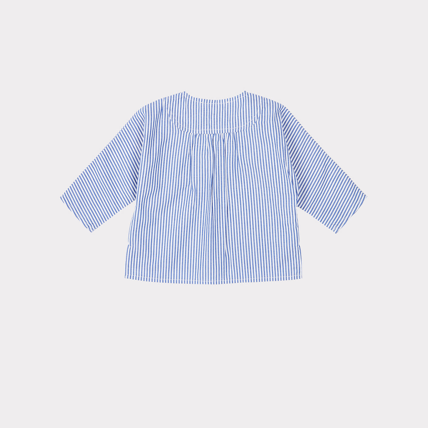 Baby Boys & Girls Blue Stripe Cotton Shirt