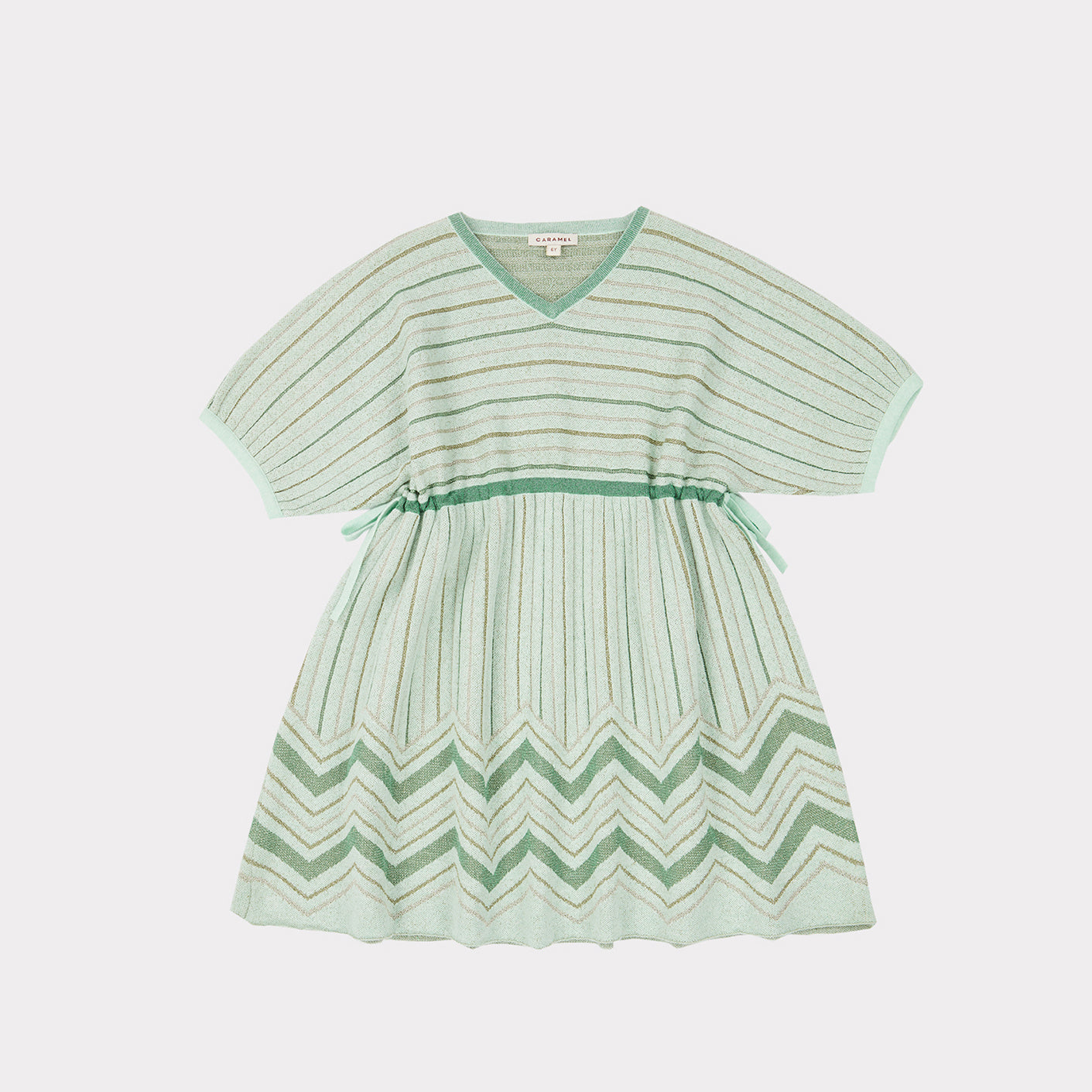 Girls Mint Stripe Knit Dress
