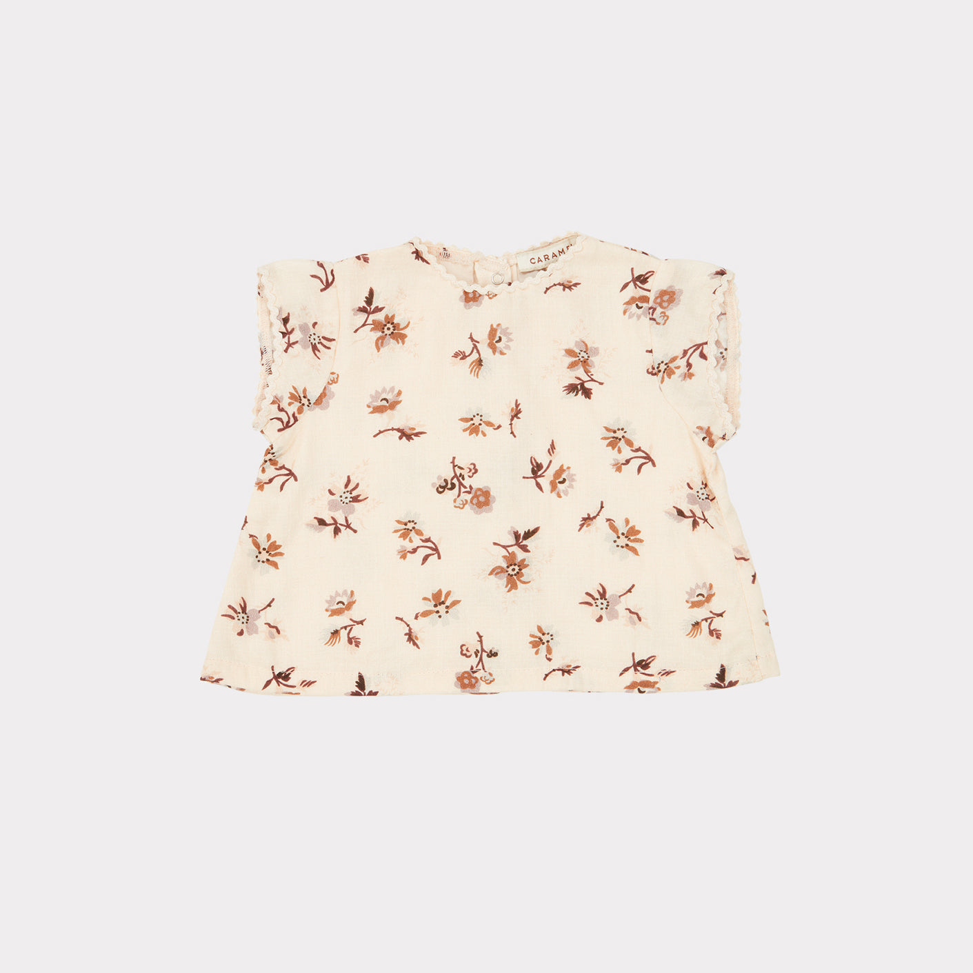 Baby Girls Beige Floral Cotton Set