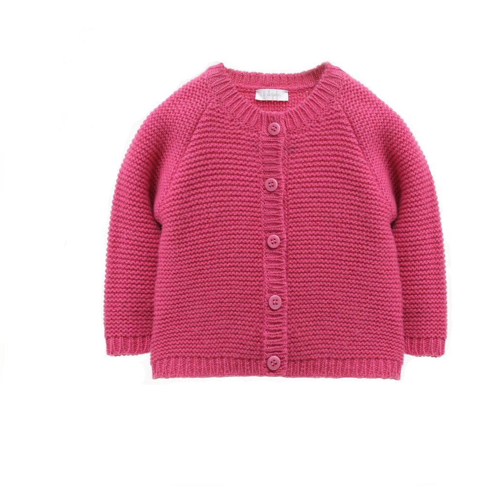 Baby Girls Orchid Pink Wool Cardigan - CÉMAROSE | Children's Fashion Store - 1