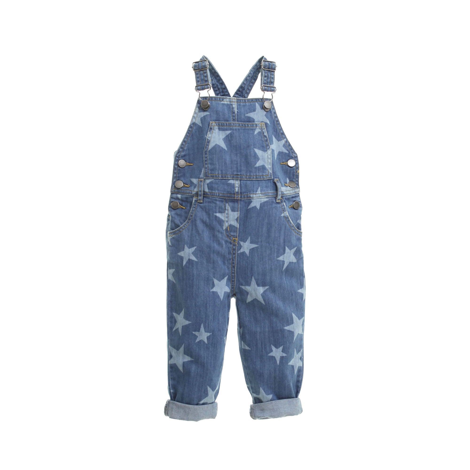 Girls Blue Star Printed 'Rudy' Dungarees - CÉMAROSE | Children's Fashion Store - 1
