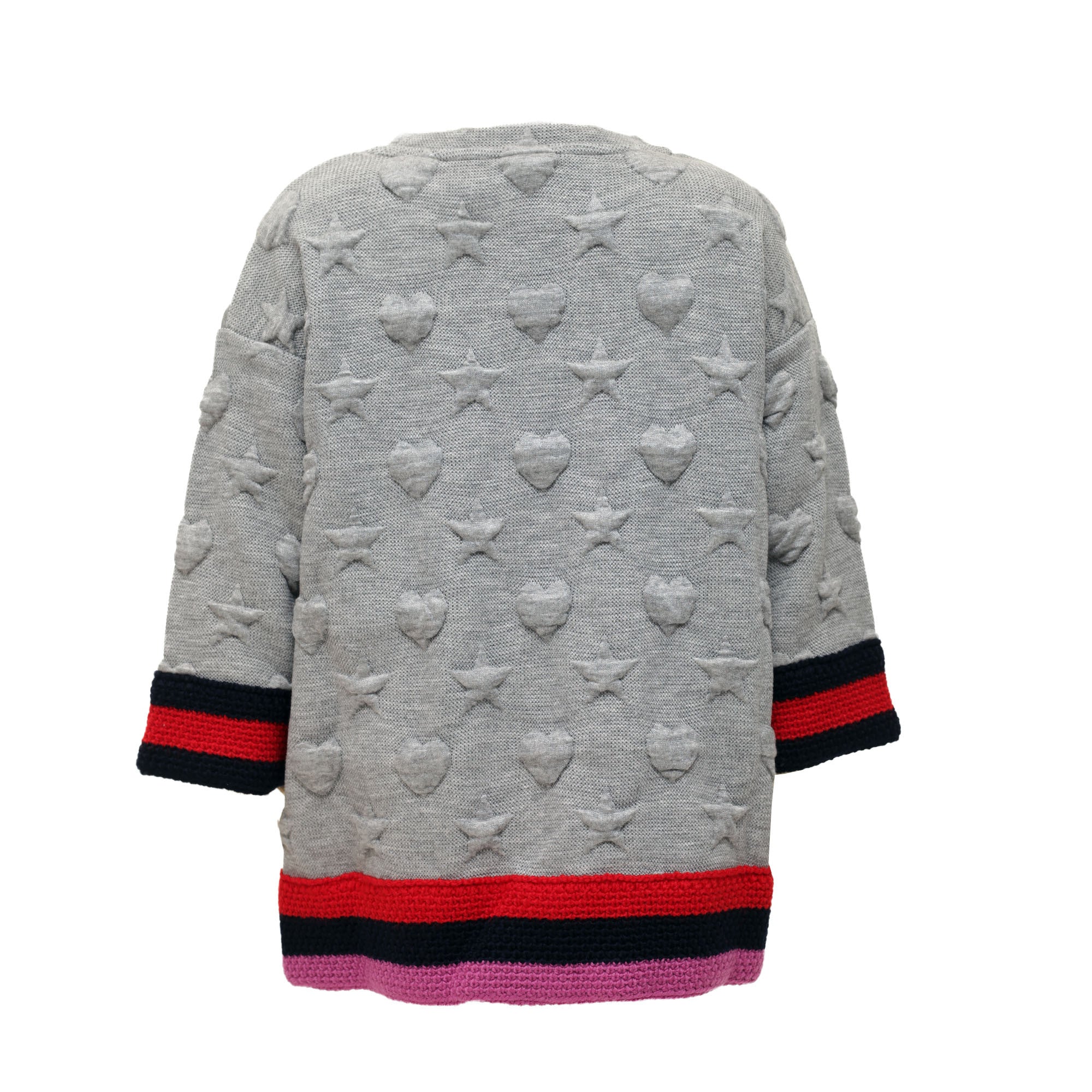 Girls Grey Allover Star Trims Wool Sweatshirt - CÉMAROSE | Children's Fashion Store - 2