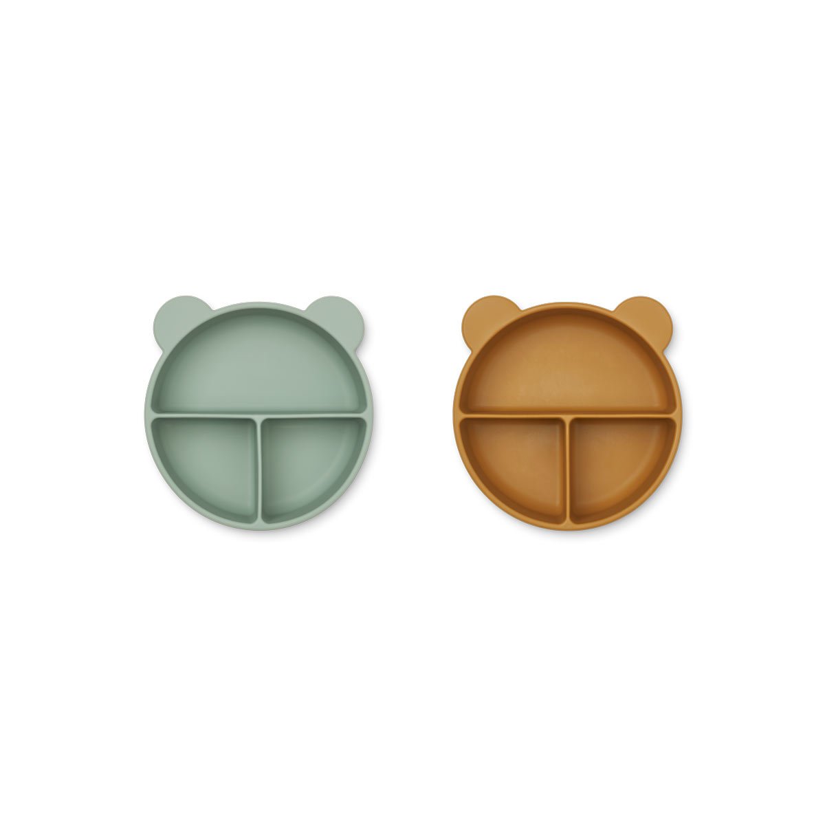 Boys & Girls Green Bear Silicone Plates(2 Pack)