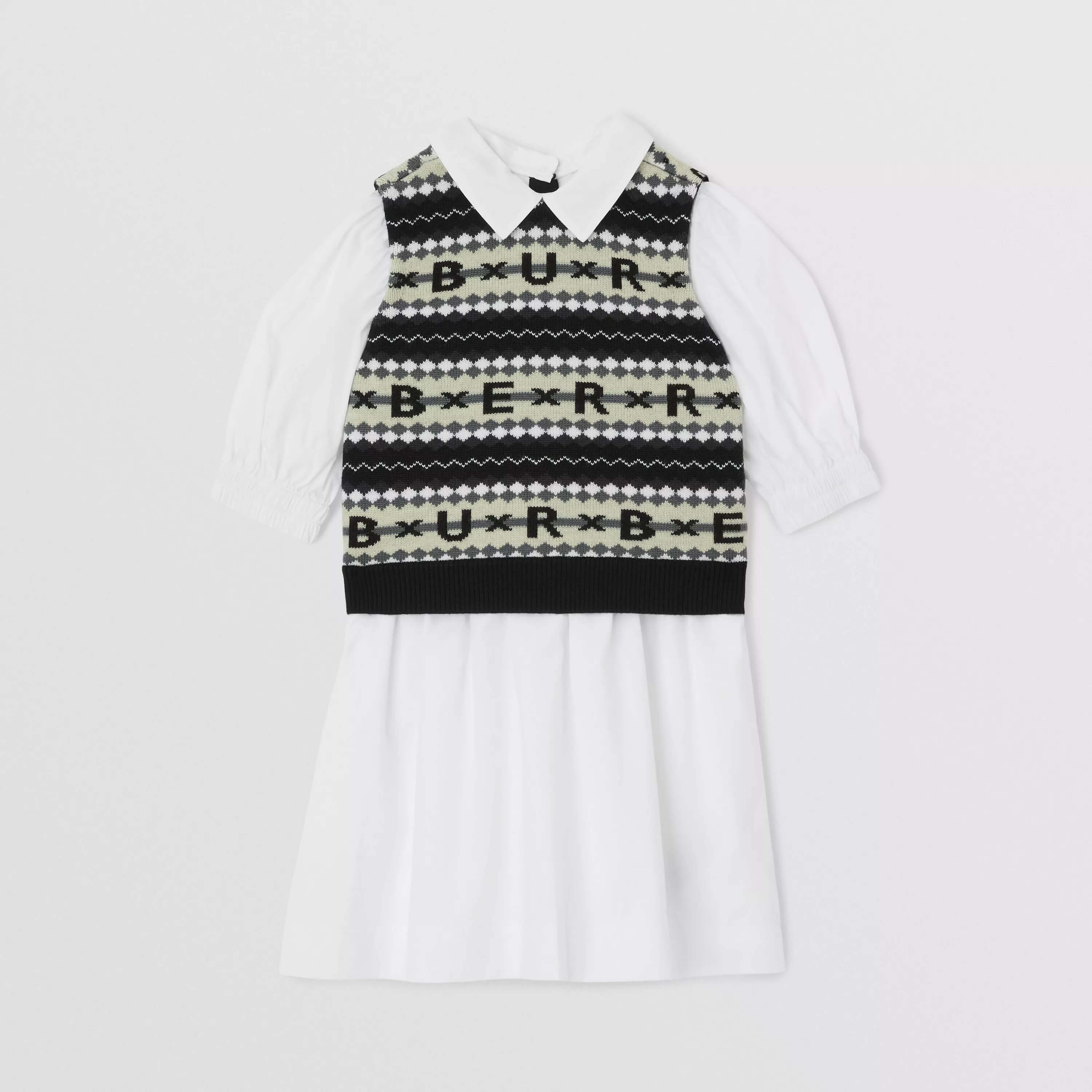 Girls White Cotton Dress