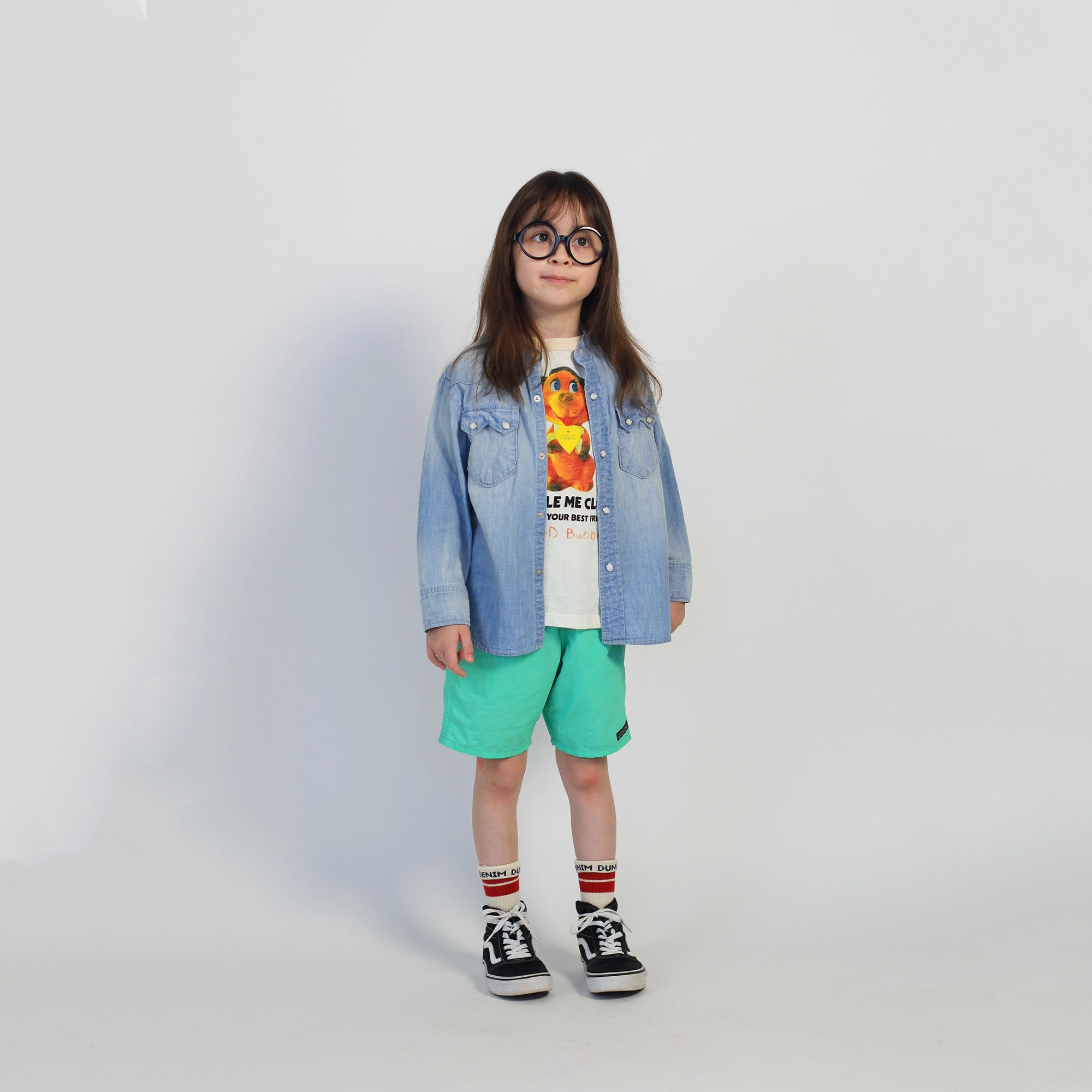 Boys & Girls Green Cotton Shorts