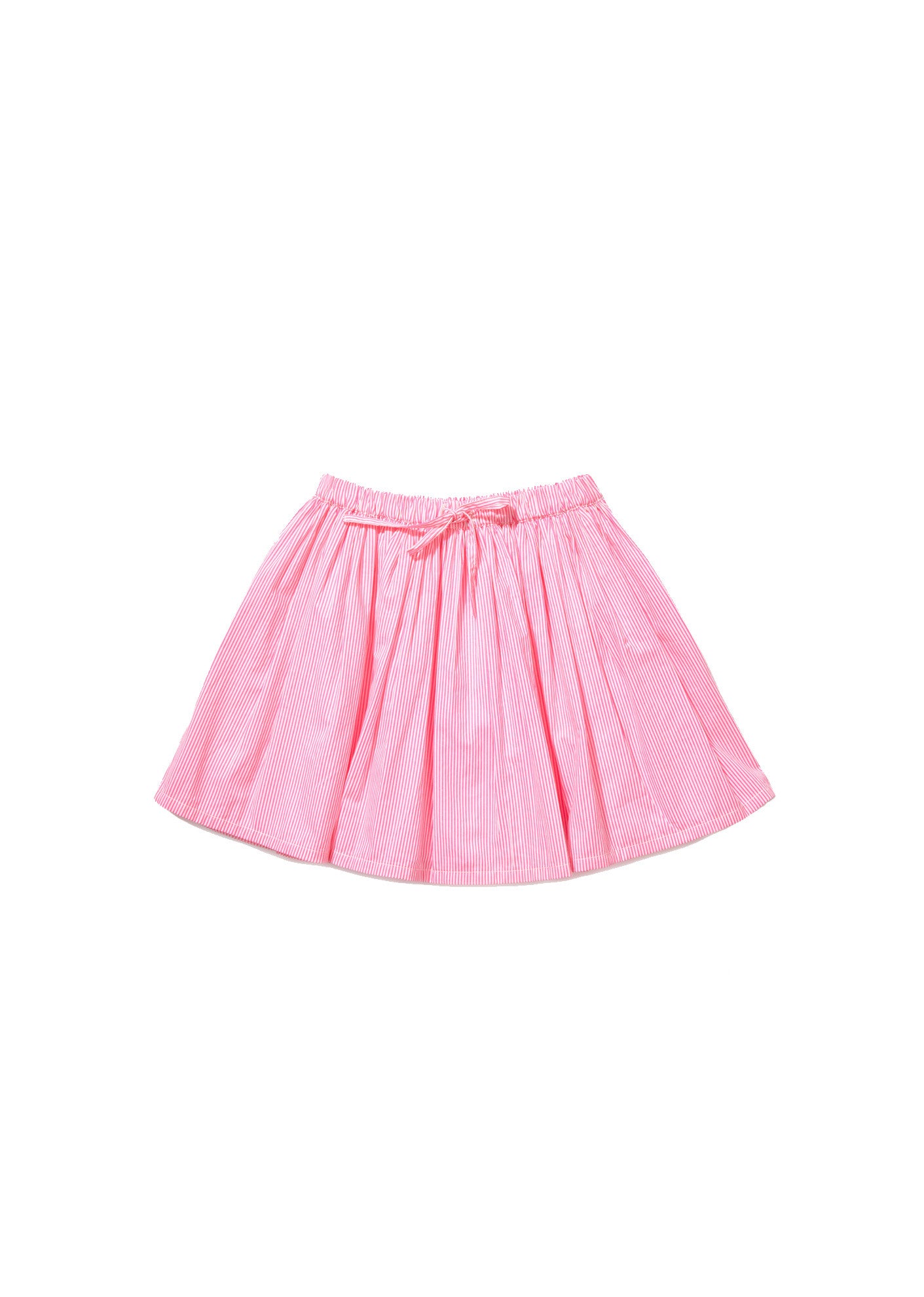 Girls Pink Striped Cotton Skirt