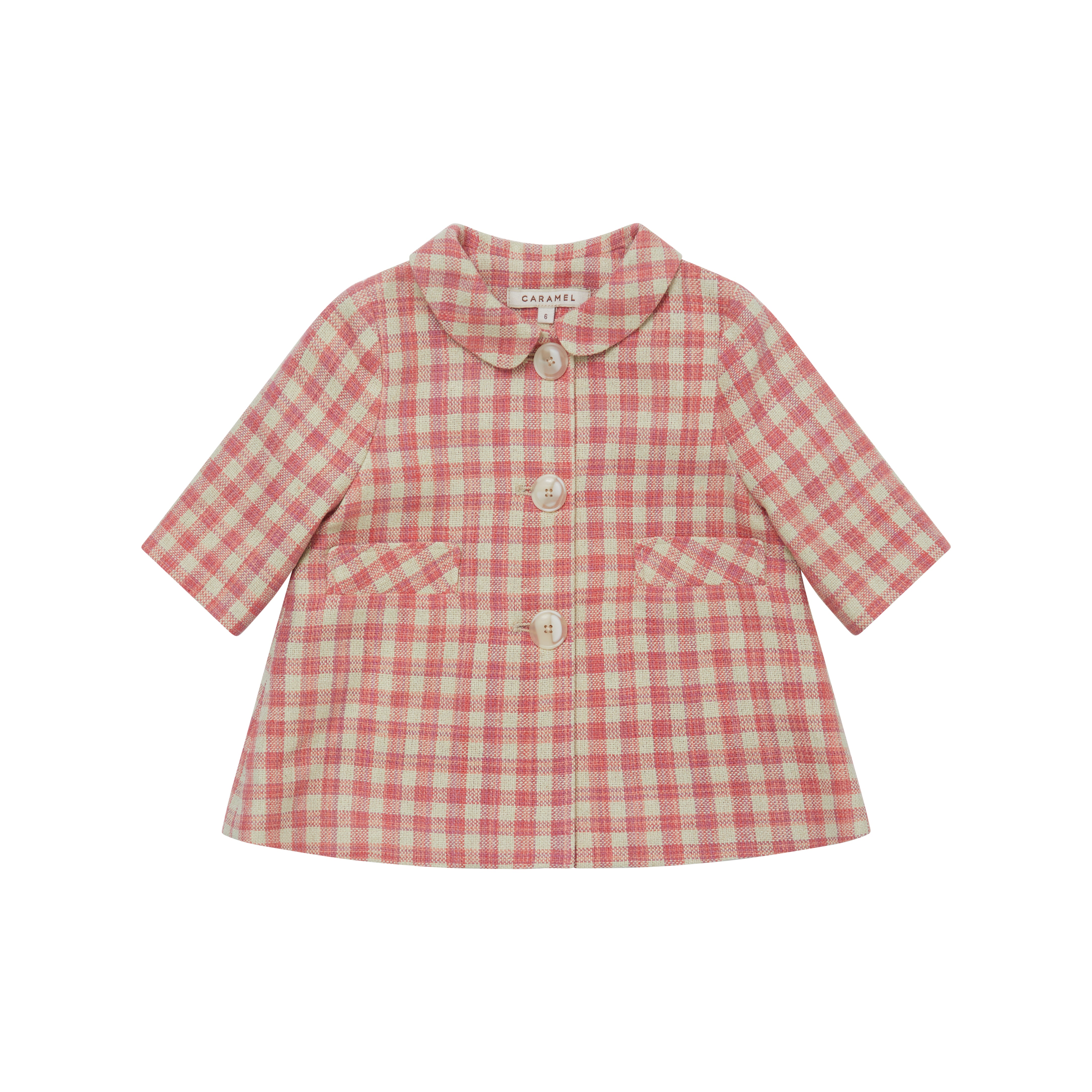 Baby Girls Pink Check Coat
