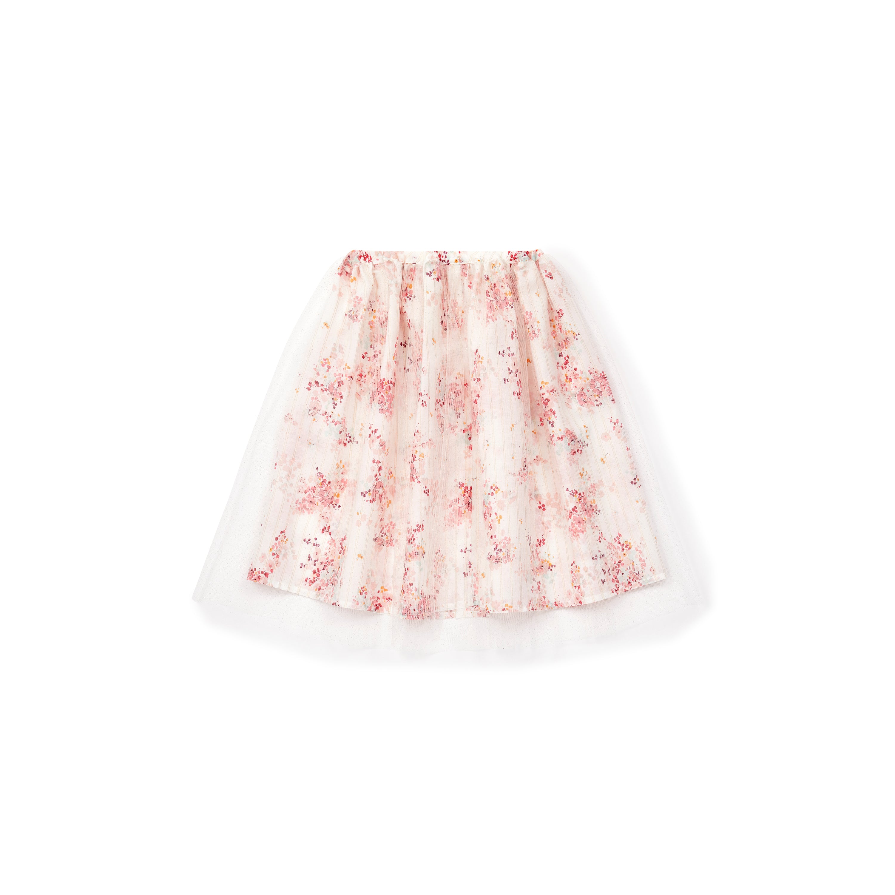 Girls Pink Flowers Gauze Skirt