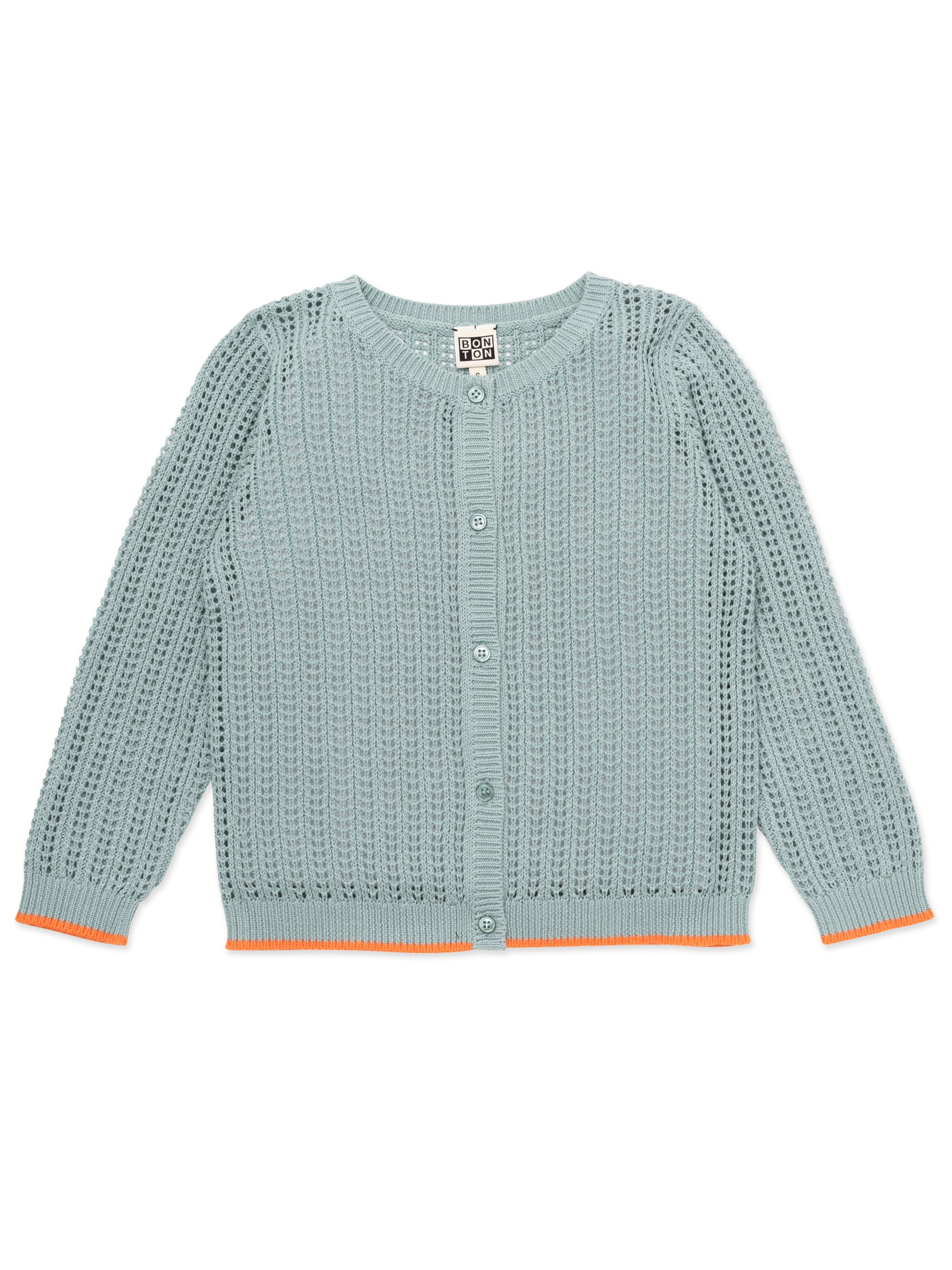 Girls Cyan Cotton Cardigan