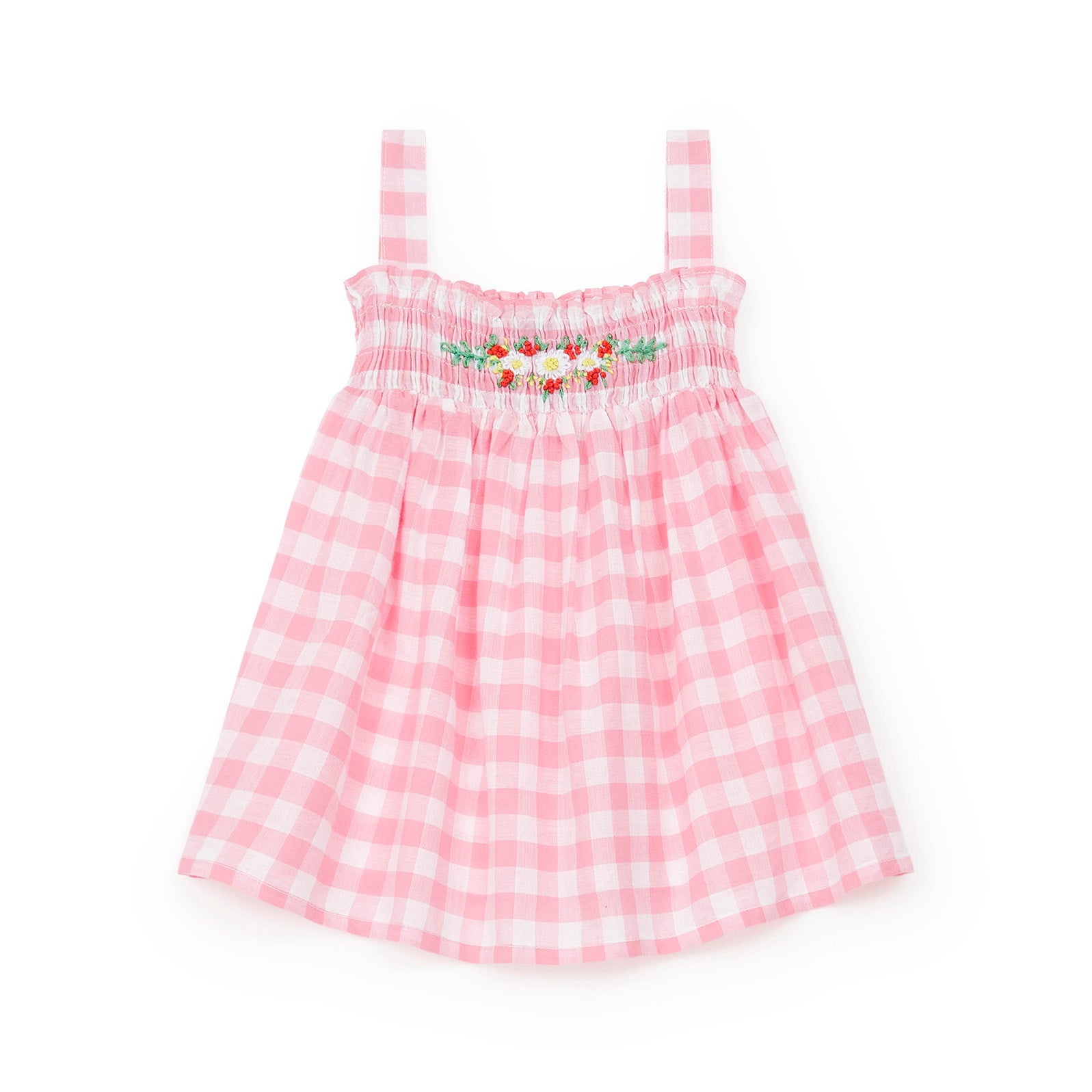 Baby Girls Pink Check Cotton Dress