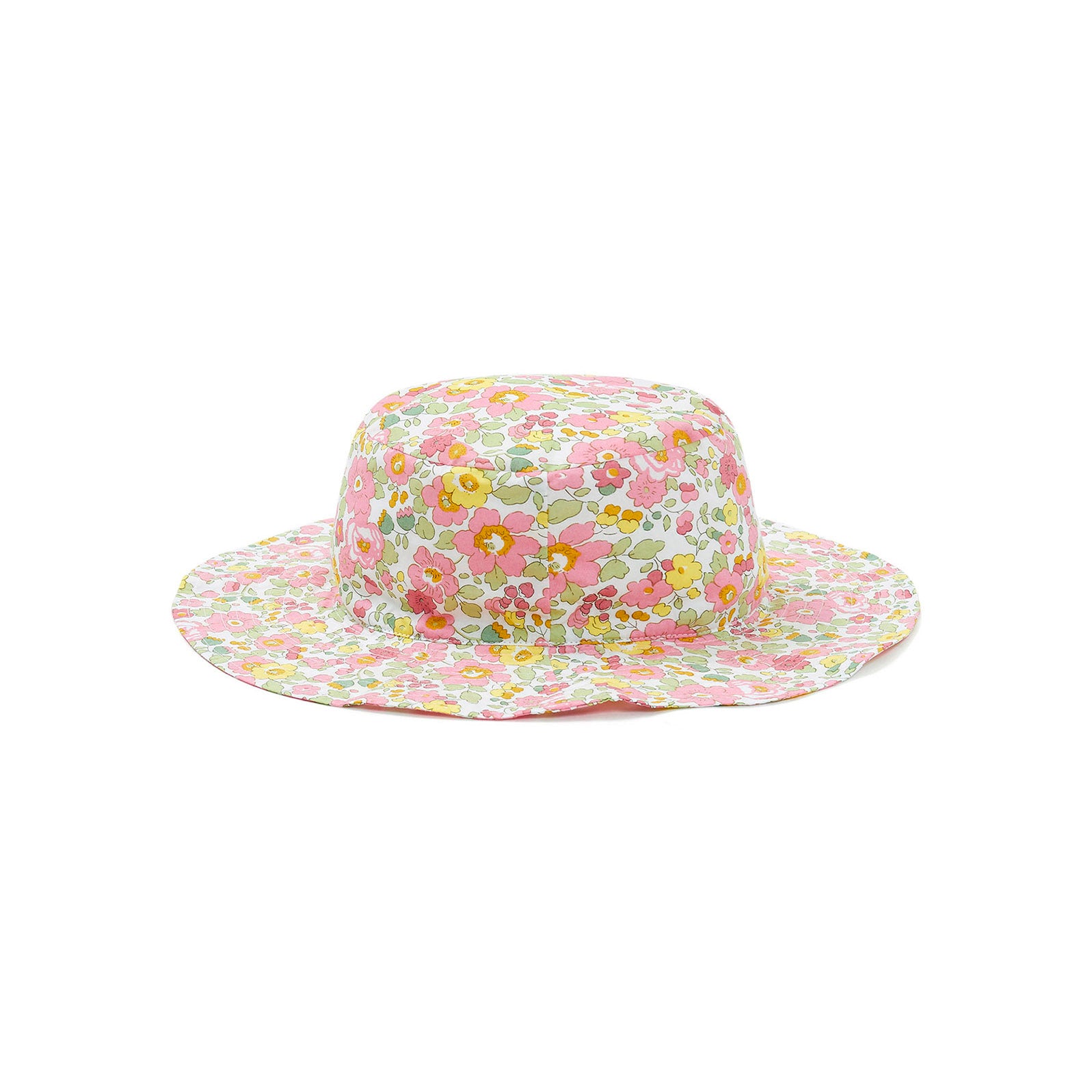 Girls Pink Floral Cotton Hat