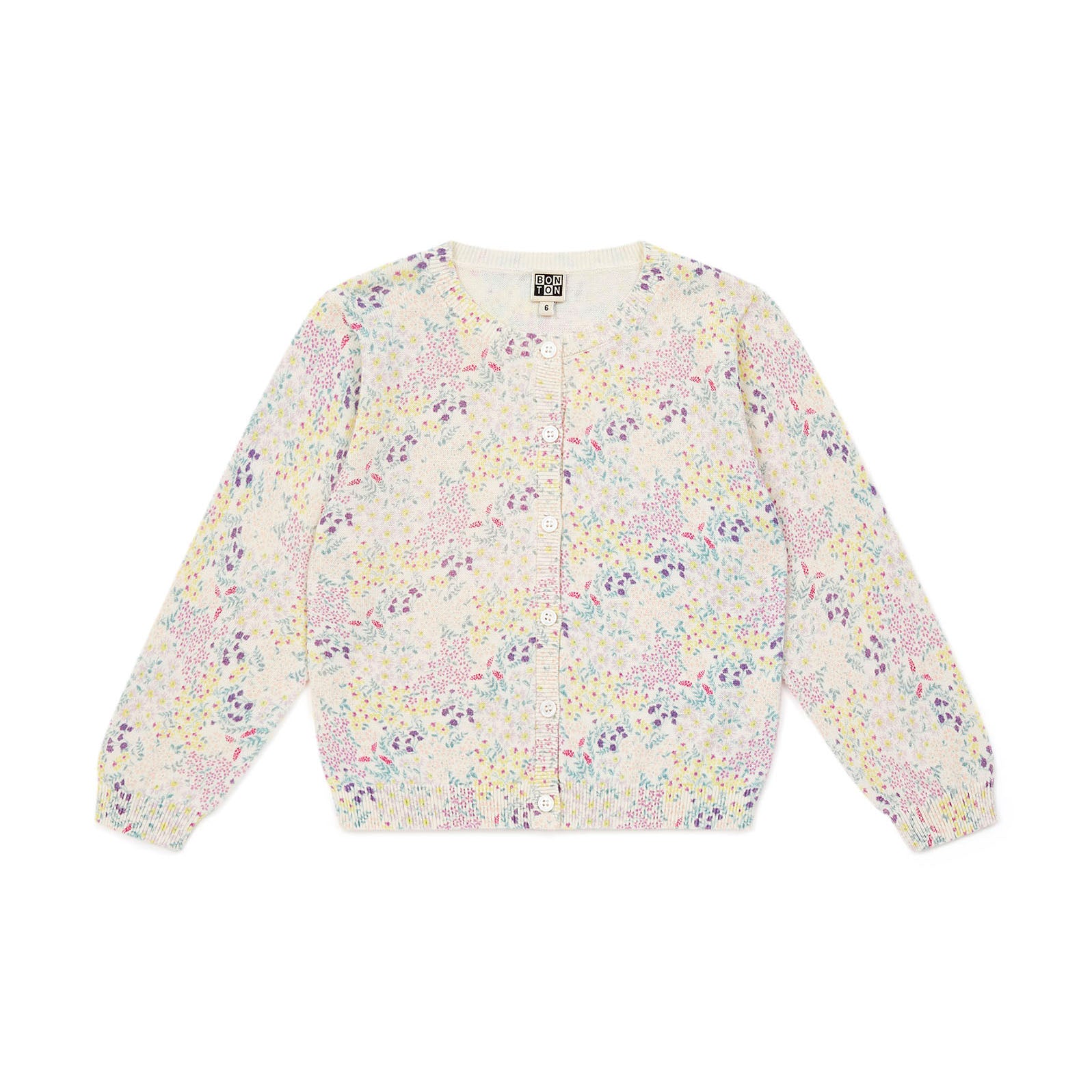 Girls White Cotton Cardigan