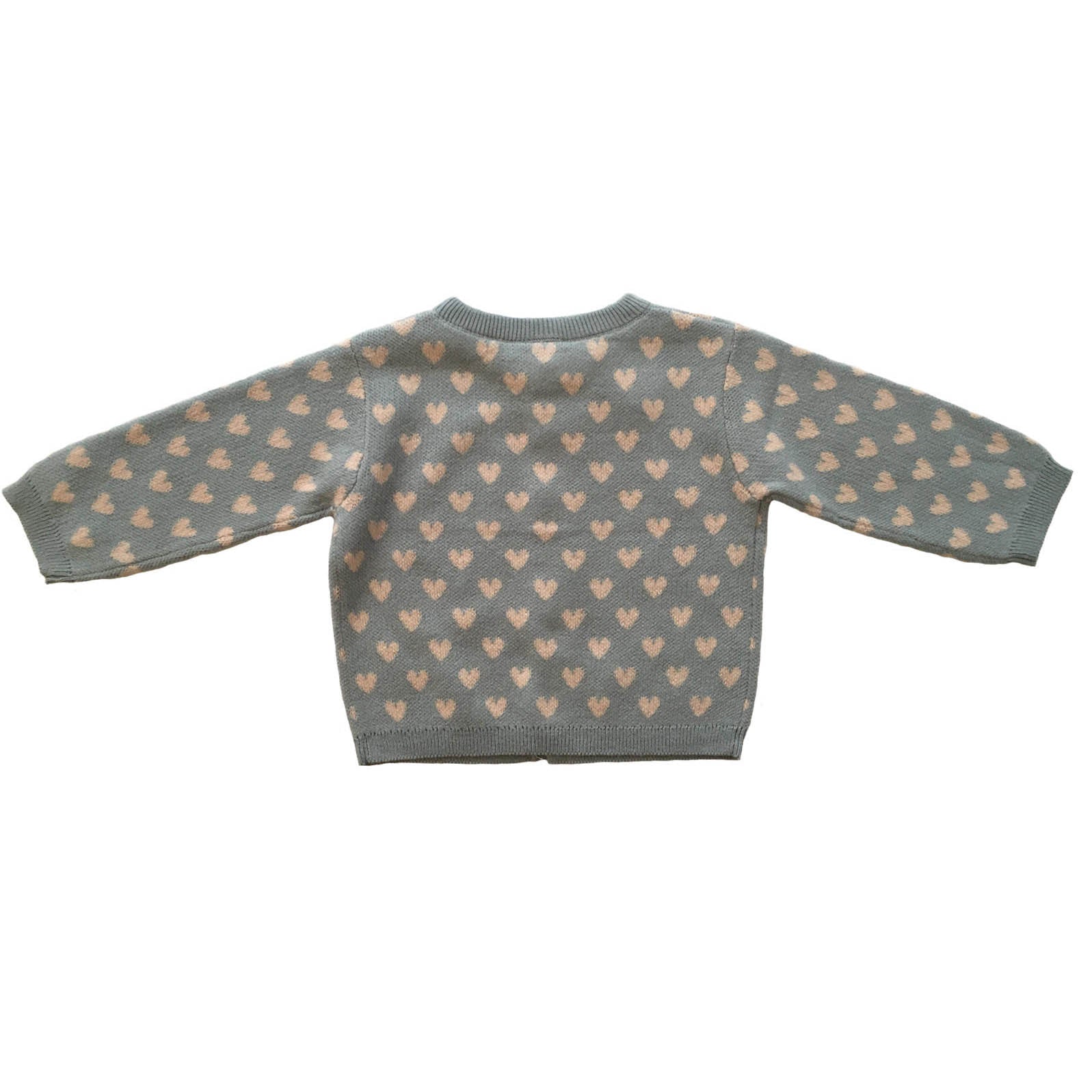 Baby Girls Blue Heart Cotton Cardigan