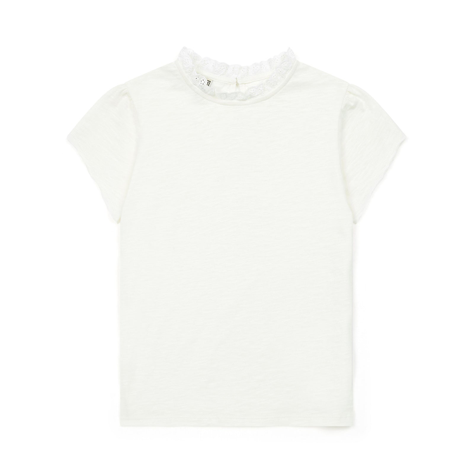 Girls White Cotton T-Shirt