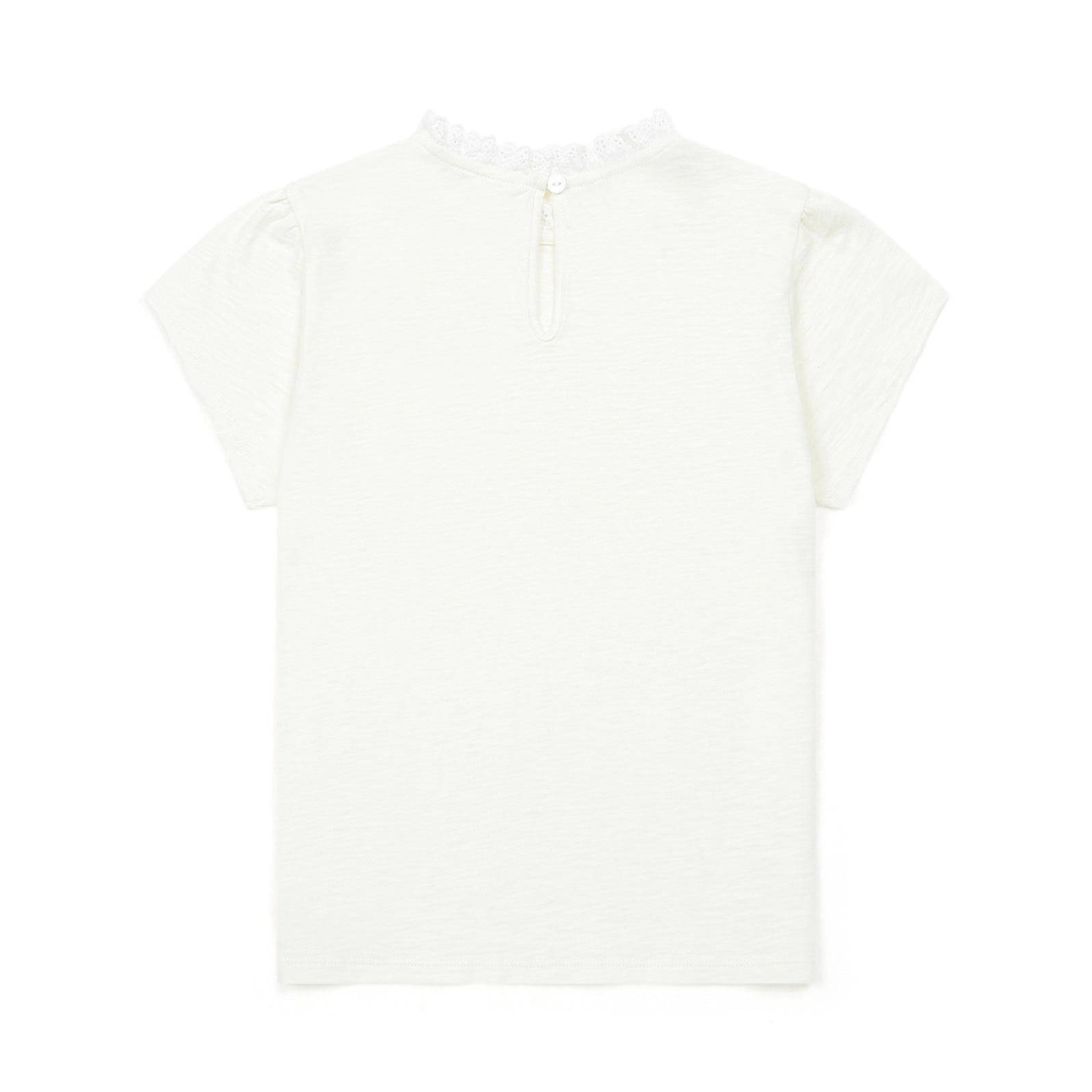 Girls White Cotton T-Shirt