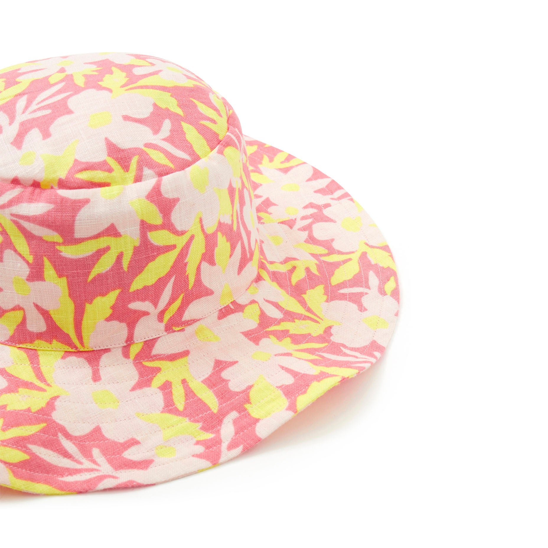 Girls Pink Flower Cotton Hat