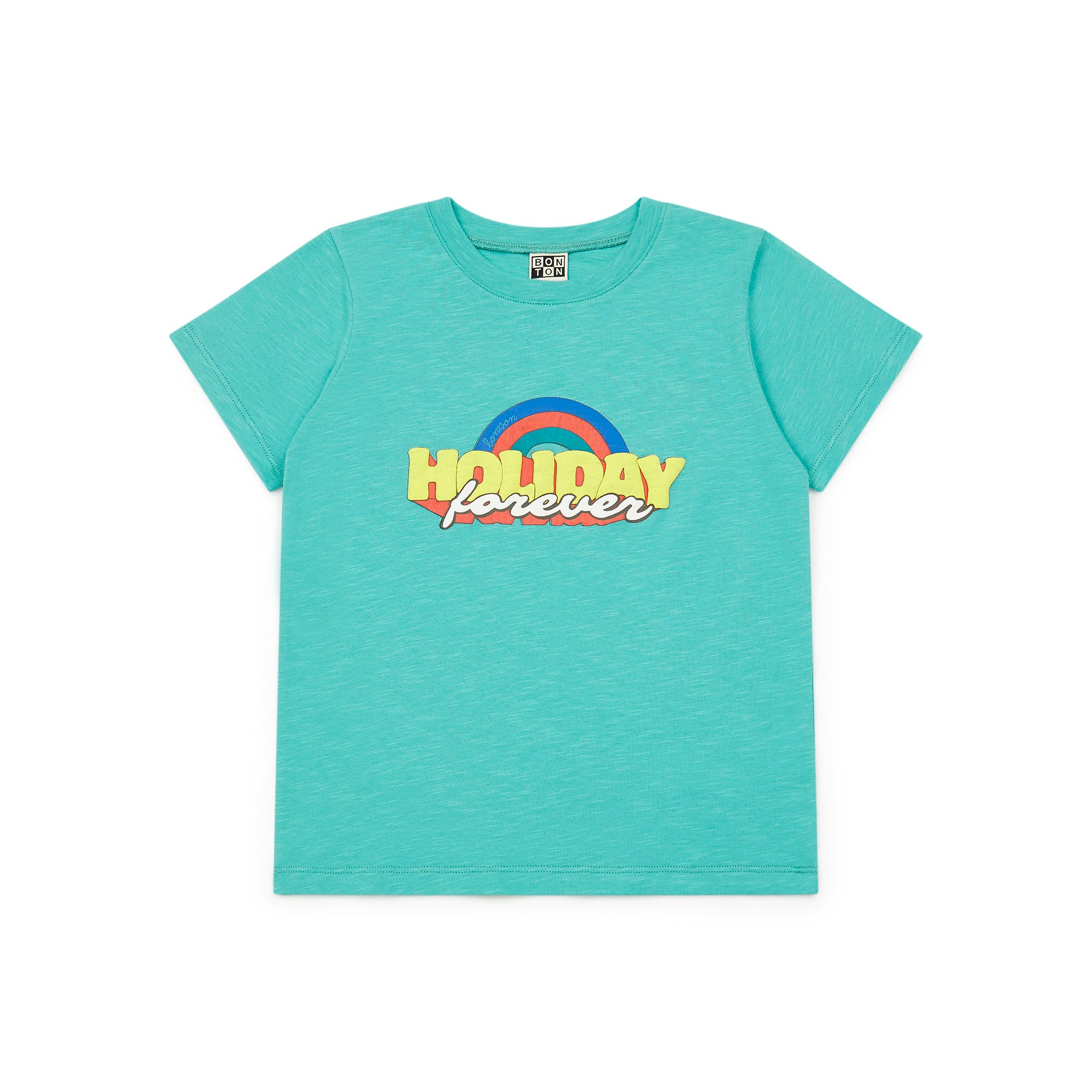 Boys Blue Printed Cotton T-Shirt