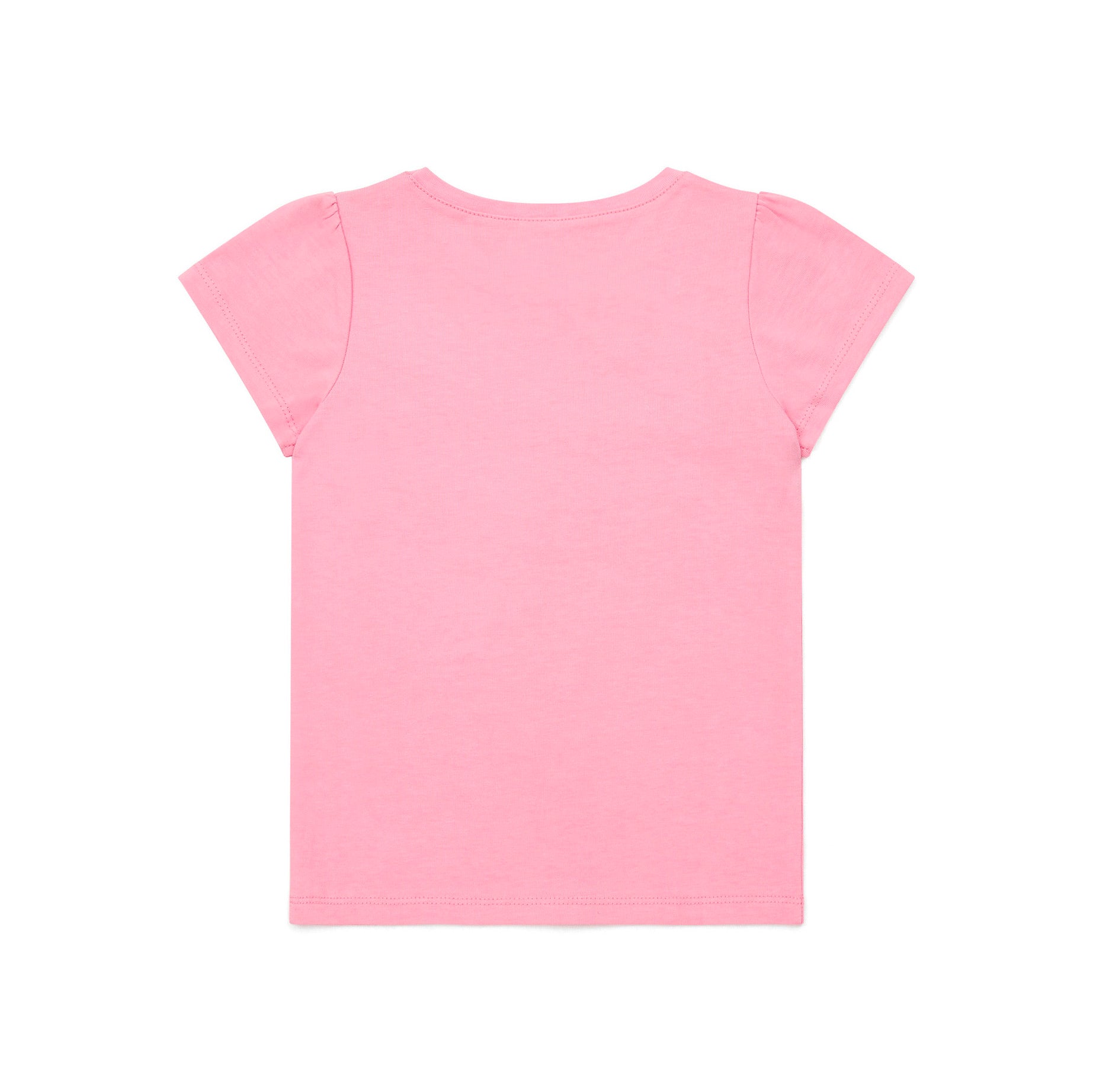 Girls Pink Printed Cotton T-Shirt