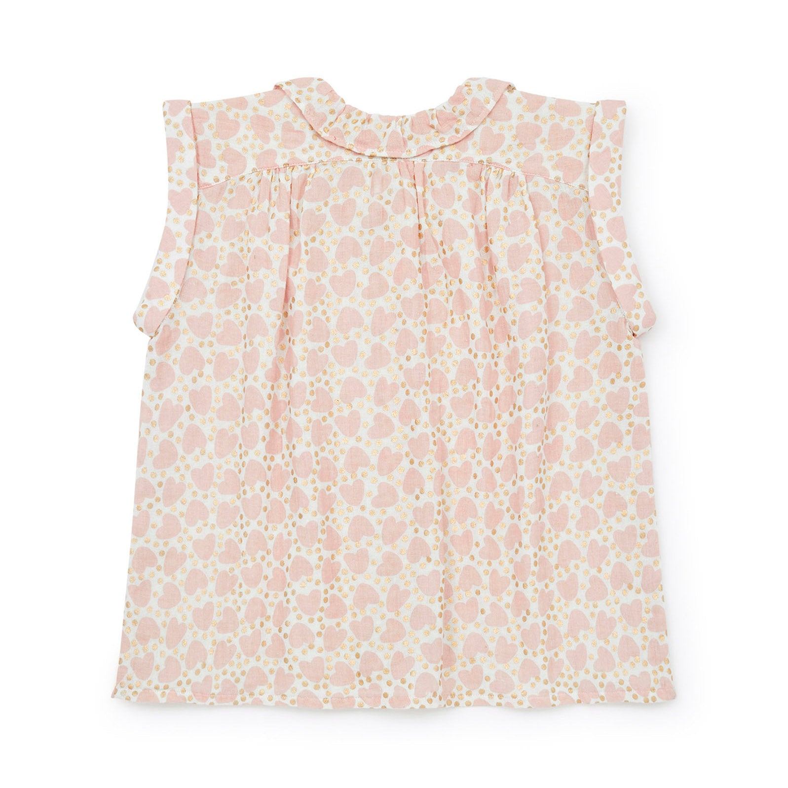 Girls Pink Heart Cotton Top