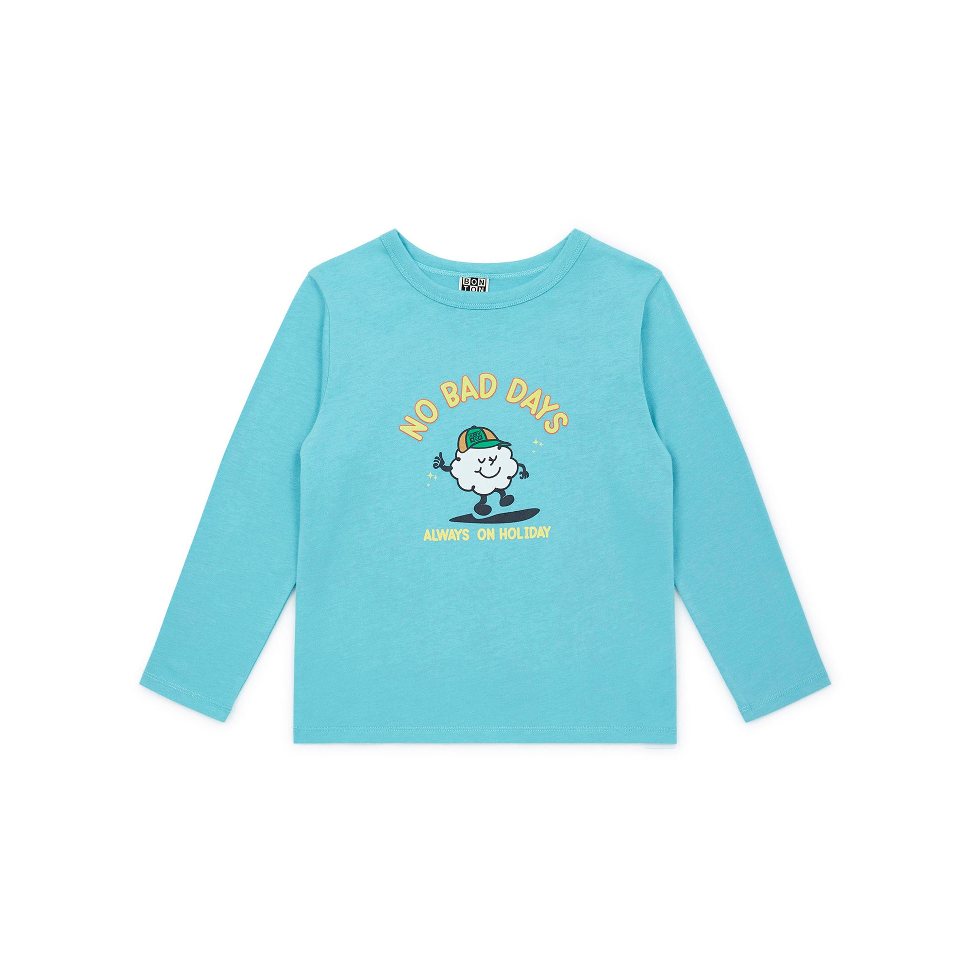 Boys Blue Printed Cotton T-Shirt