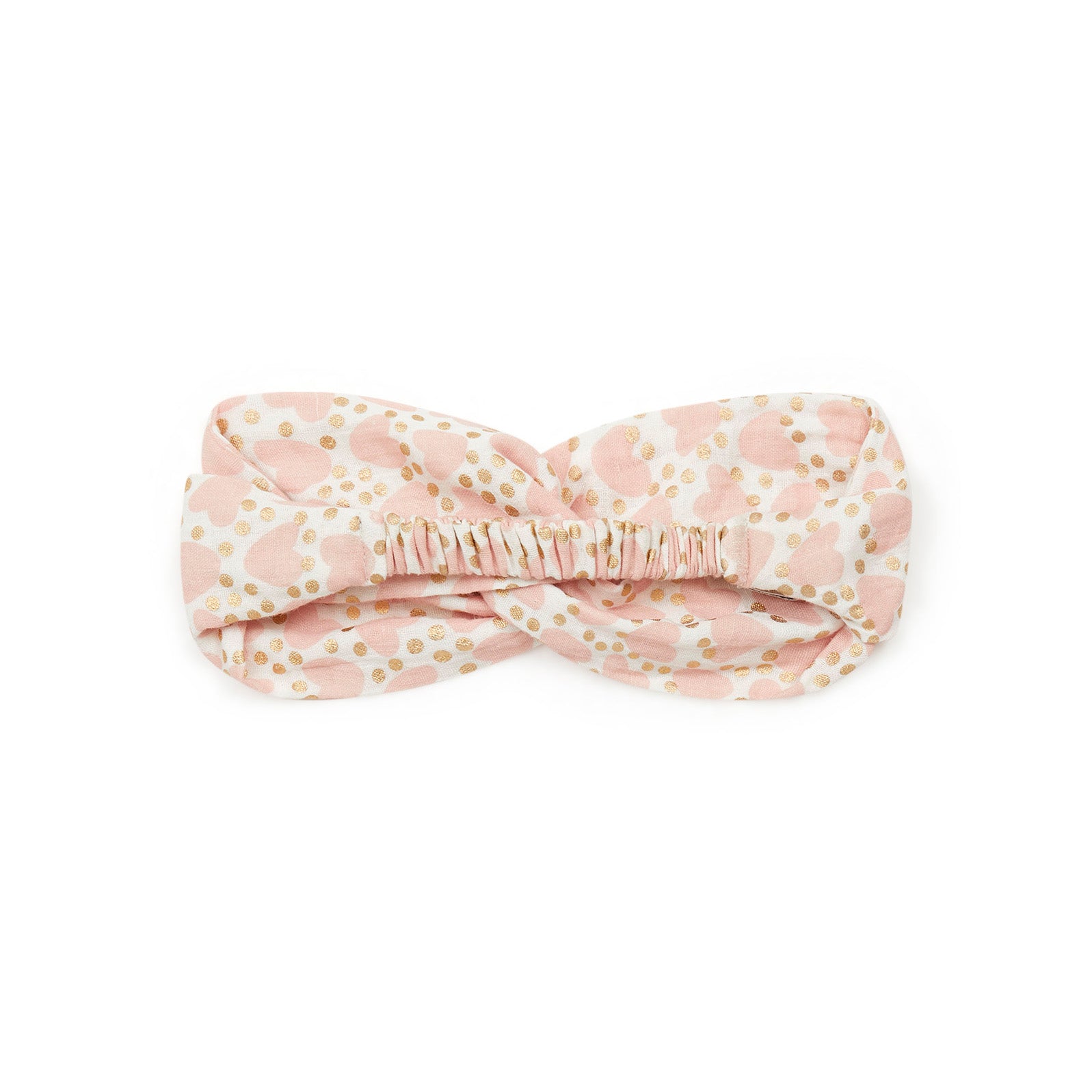 Girls Pink Heart Cotton Headband