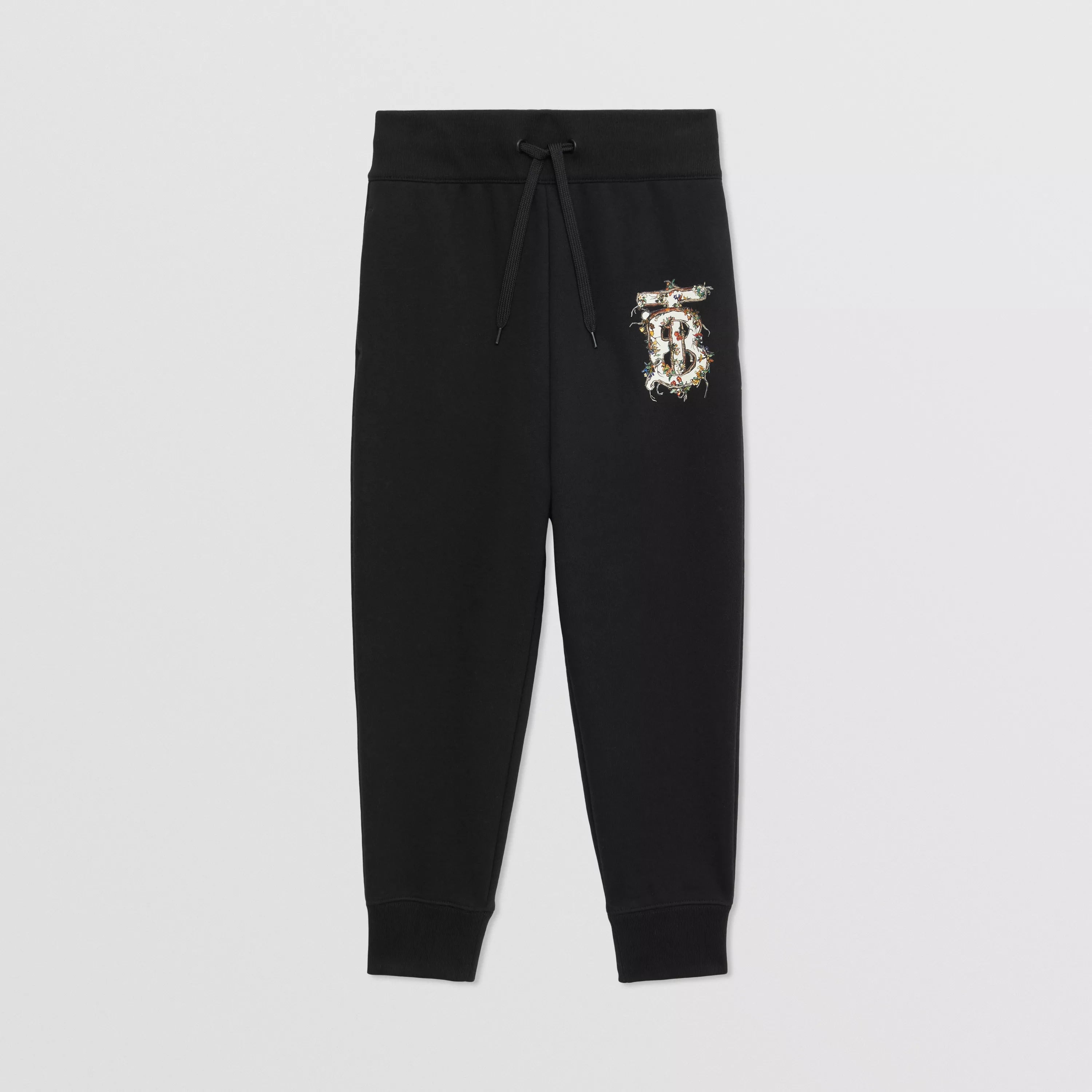 Boys & Girls Black Logo Cotton Trousers