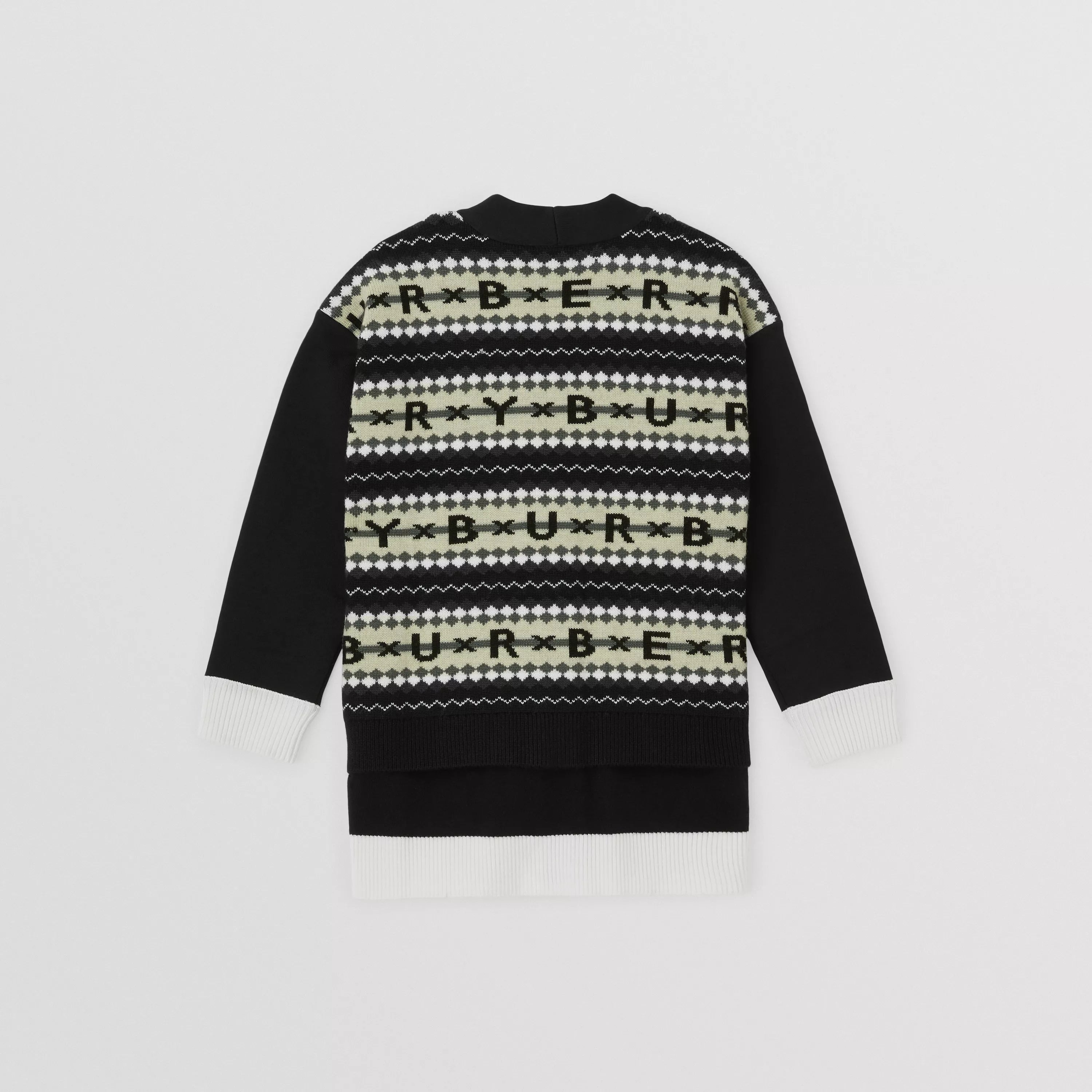 Girls White Logo Wool Cardigan