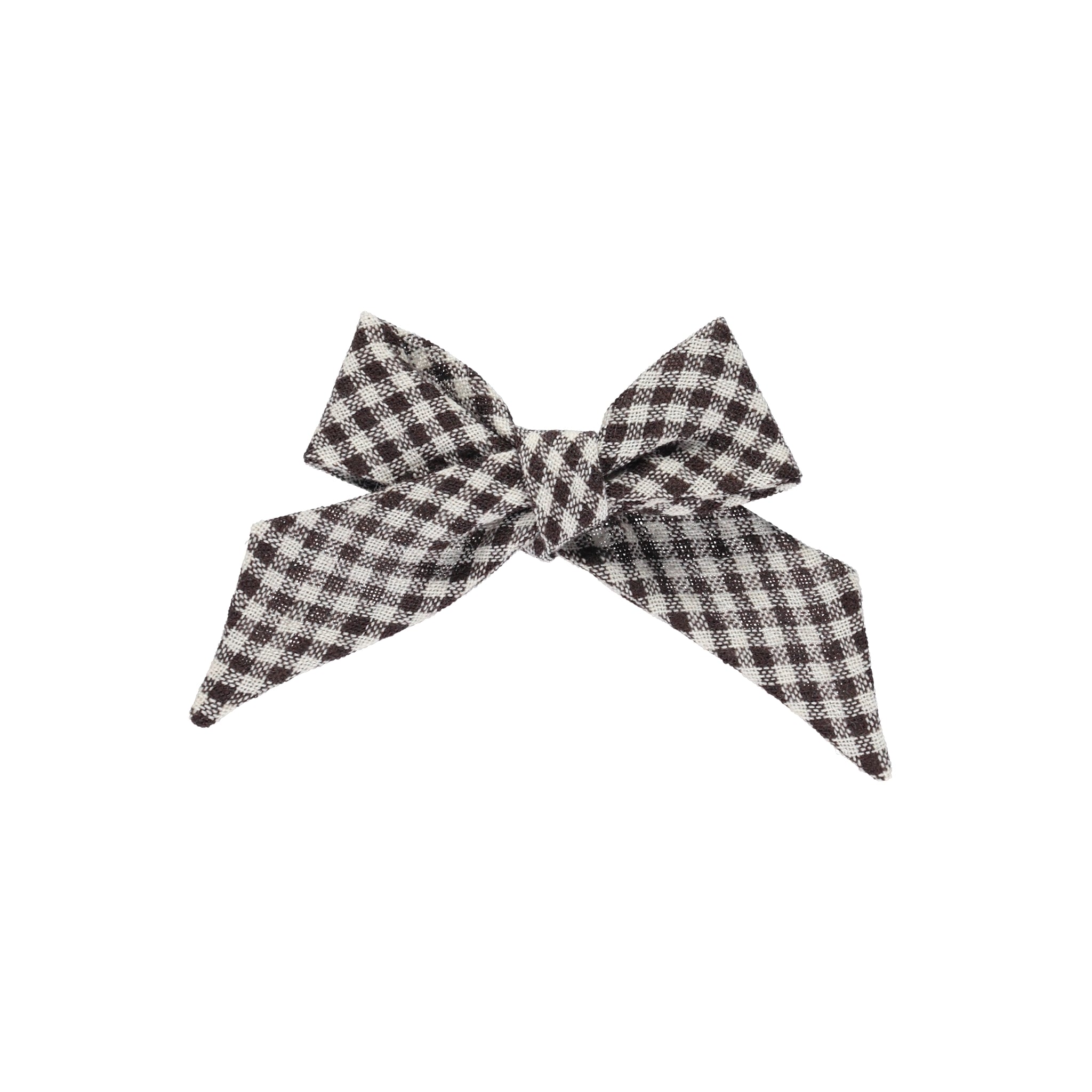 Girls Black Check Bow