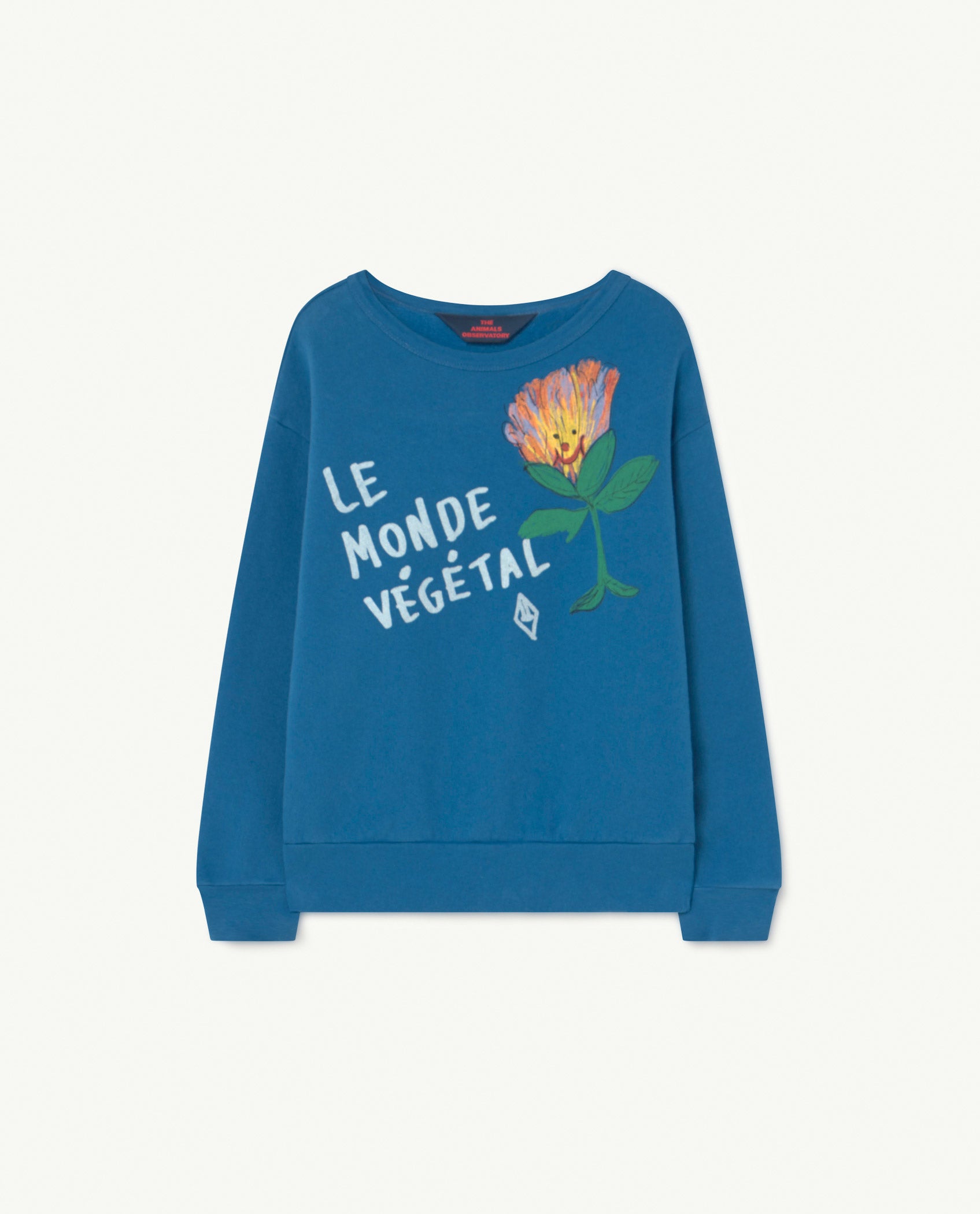 Girls Blue Print Cotton Sweatshirt