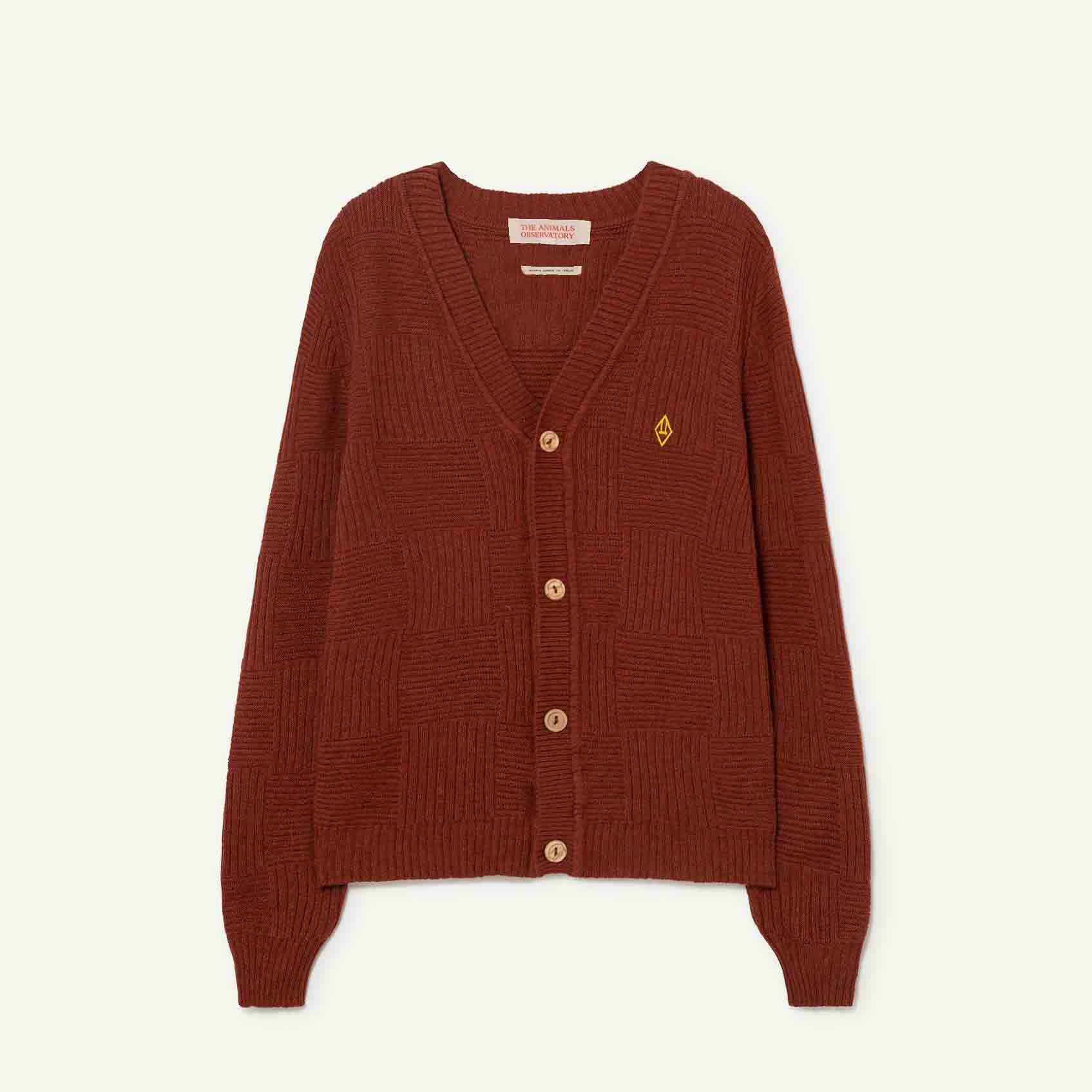 Boys & Girls Brown Wool Cardigan