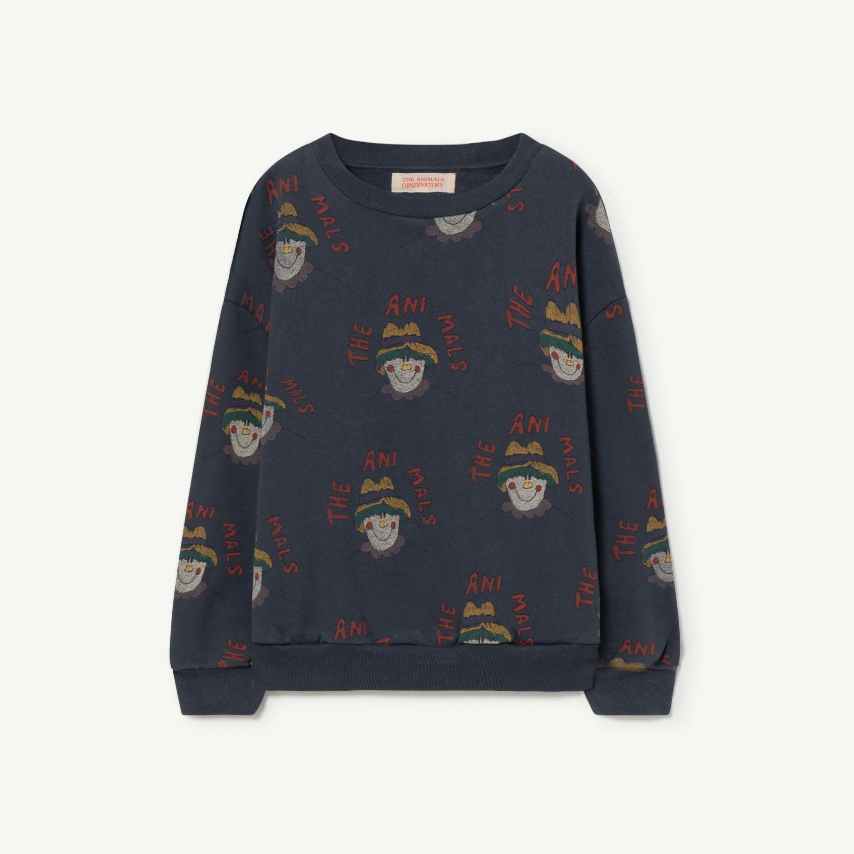 Boys & Girls Dark Blue Printed Cotton Sweatshirt
