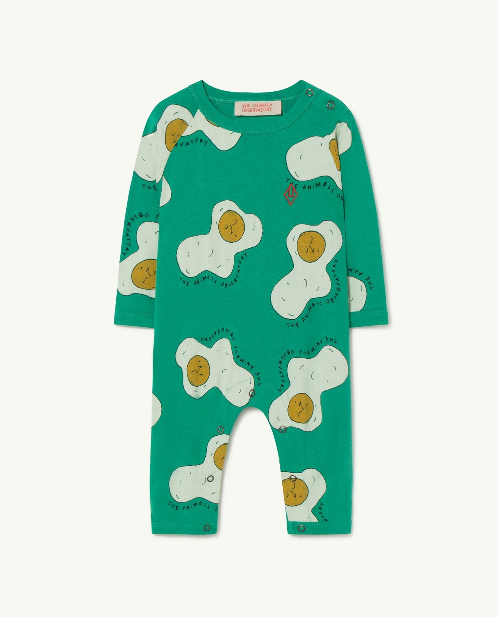 Baby Boys & Girls Green Printed Babysuit