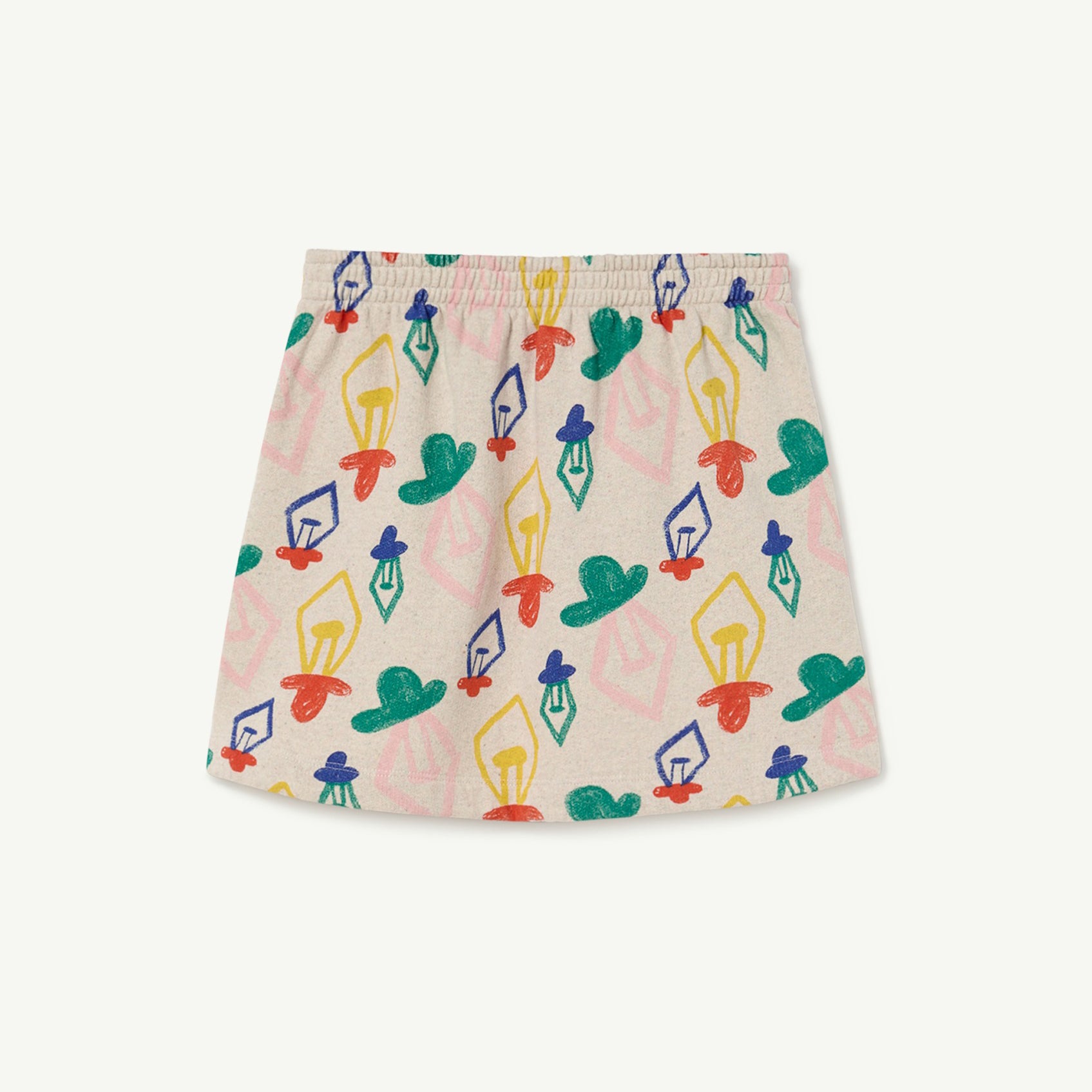 Girls Grey Printed Cotton Skirt