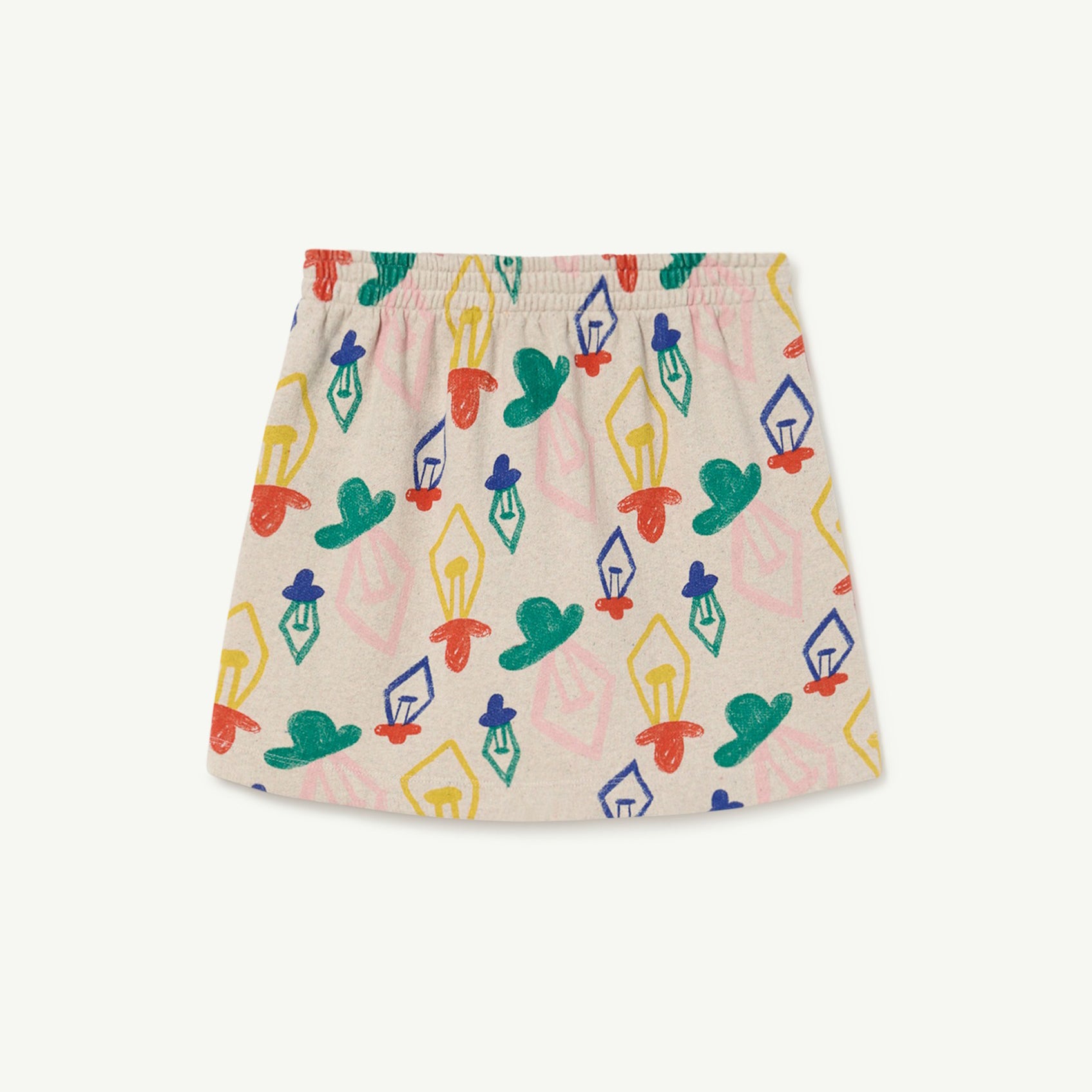Girls Grey Printed Cotton Skirt