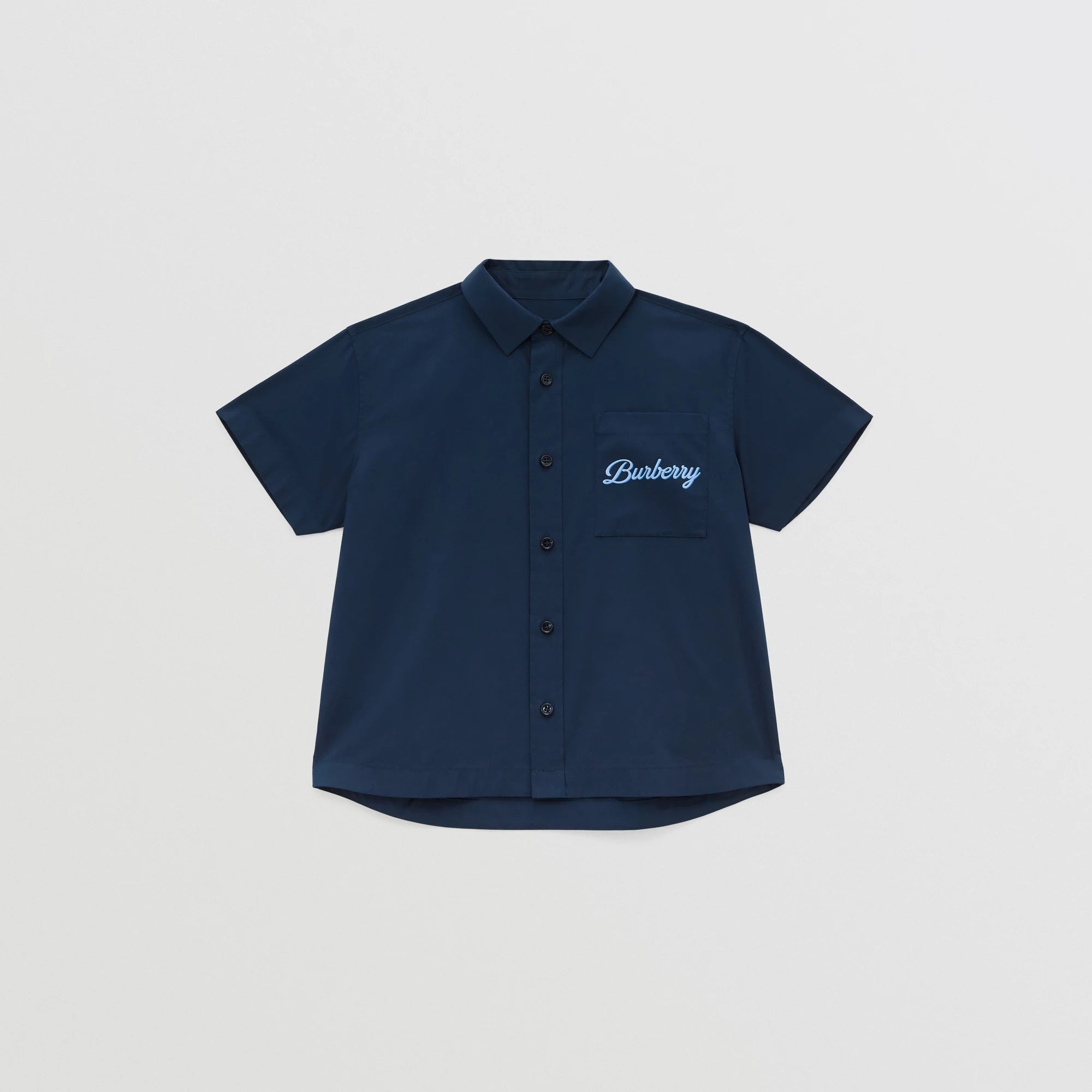Boys Blue Logo Cotton Shirt