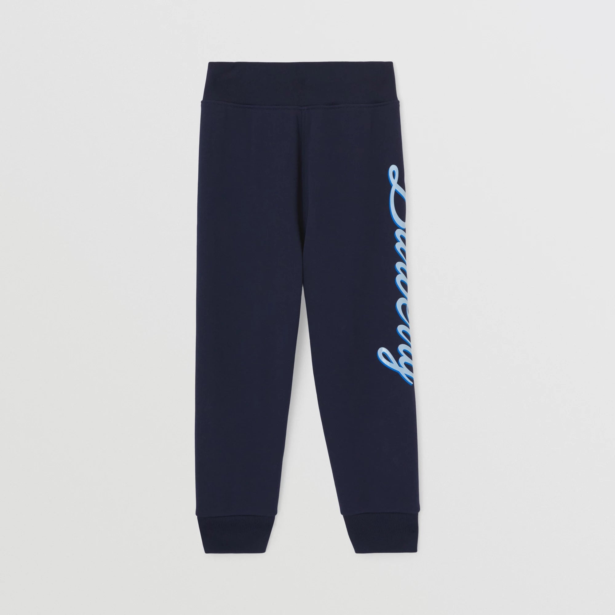 Boys & Girls Blue Logo Cotton Trousers