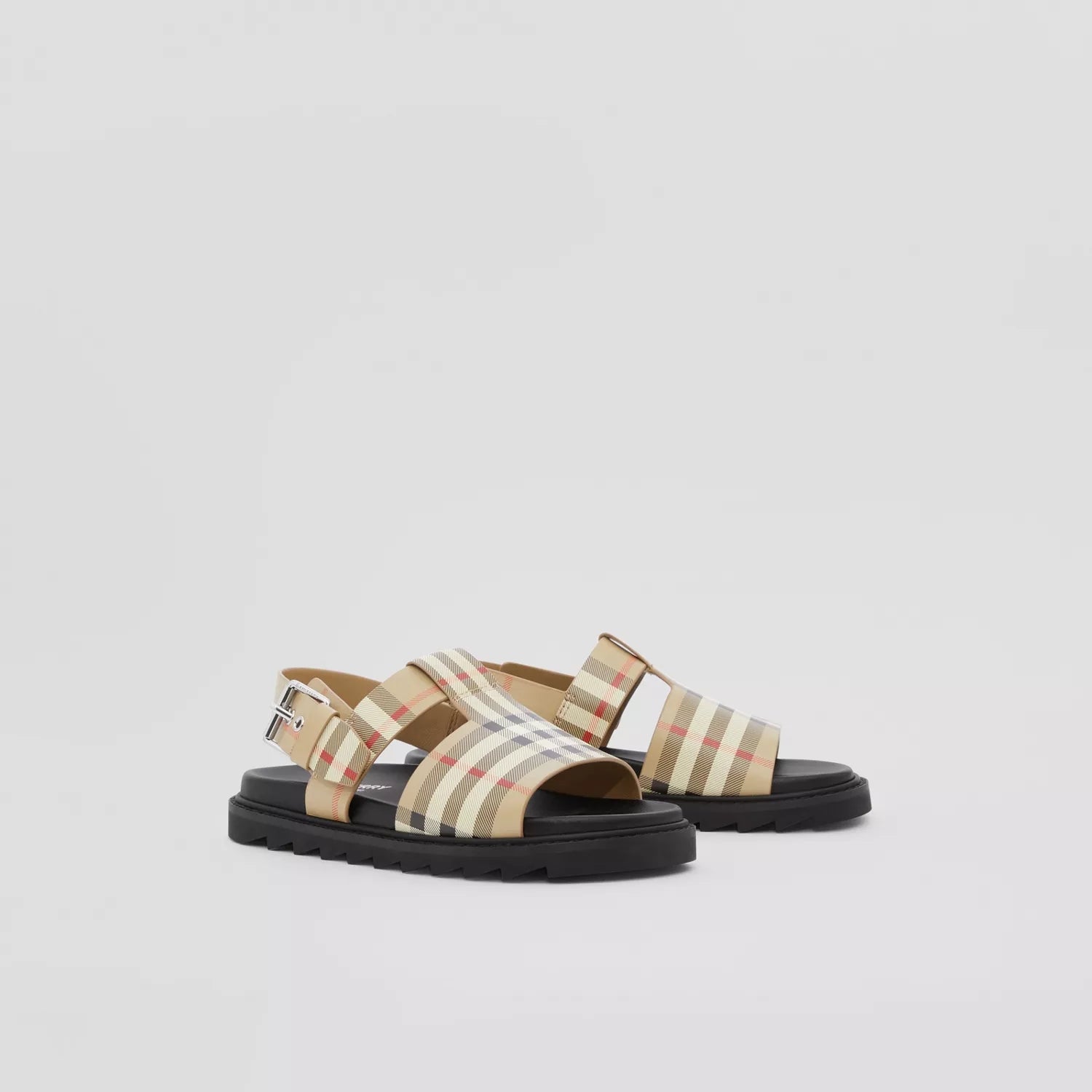 Boys & Girls Beige Check Sandals