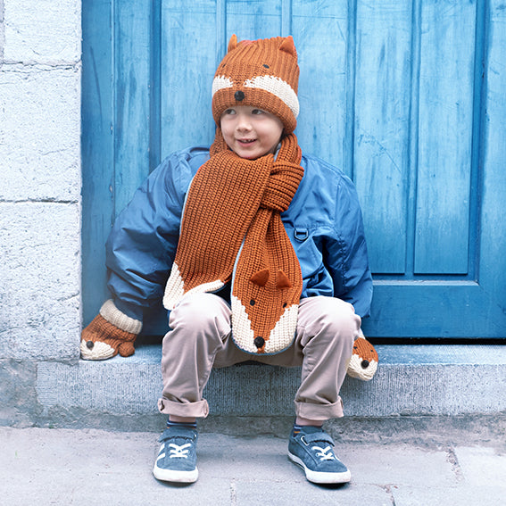 Boys & Girls Brown Felix Fox Scarf