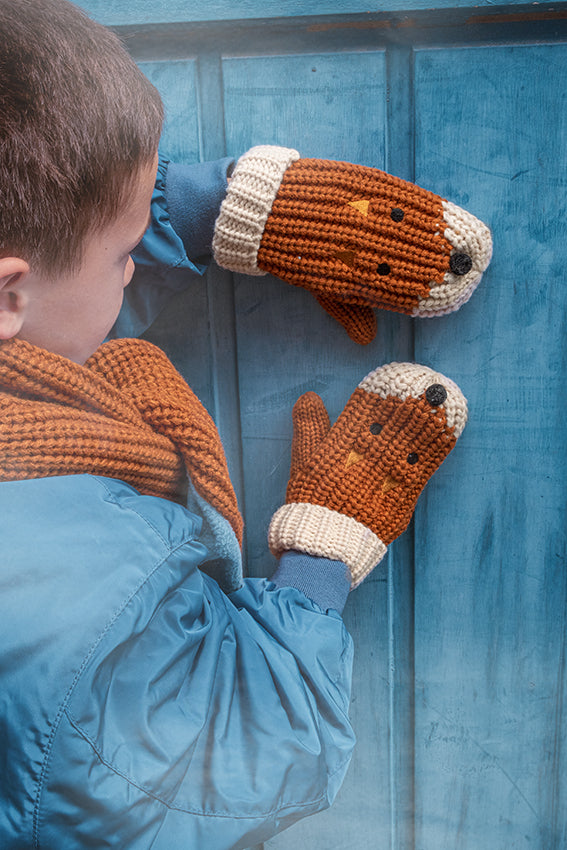 Boys & Girls Brown Felix Fox Mittens