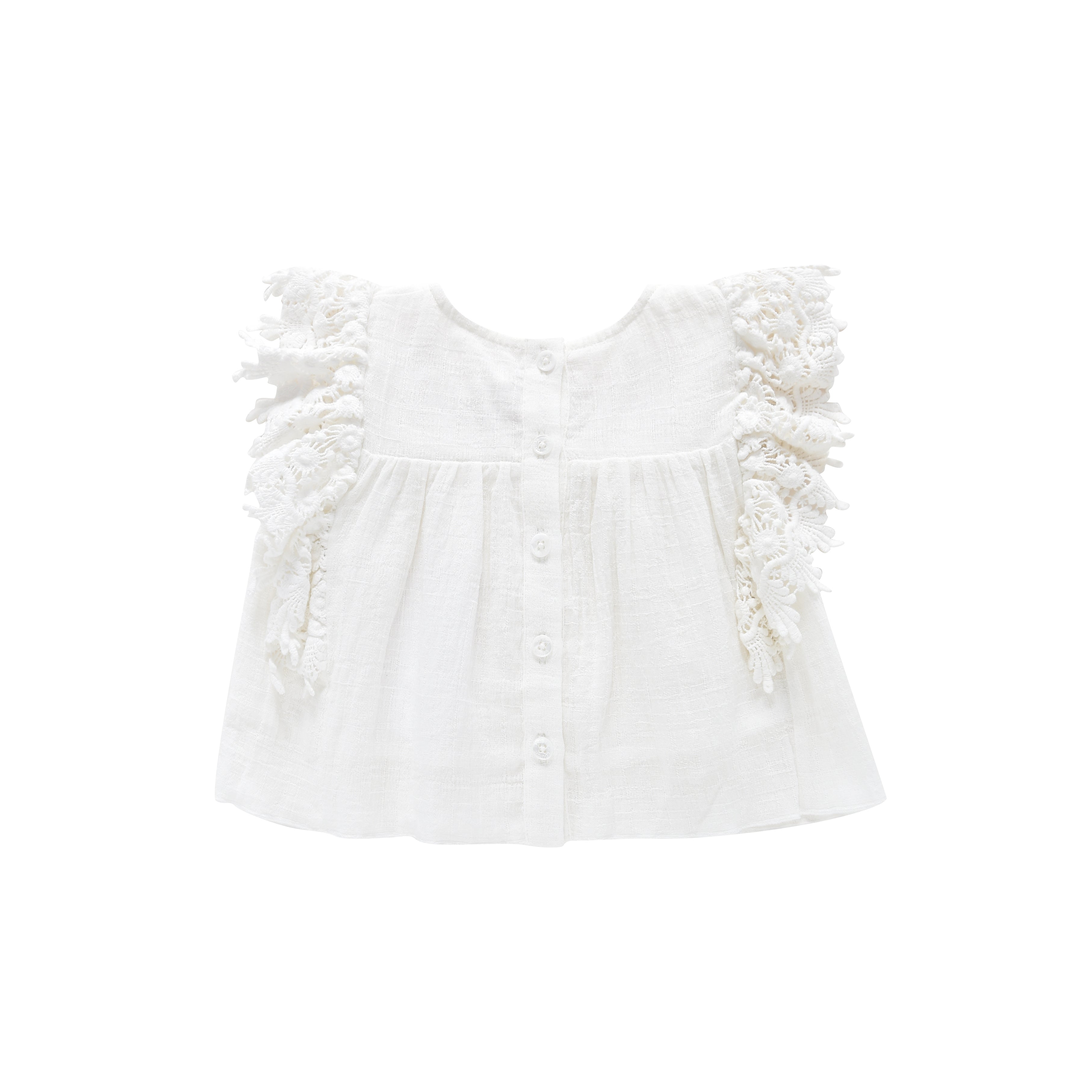Baby Girls White Embroidery Cotton Tops
